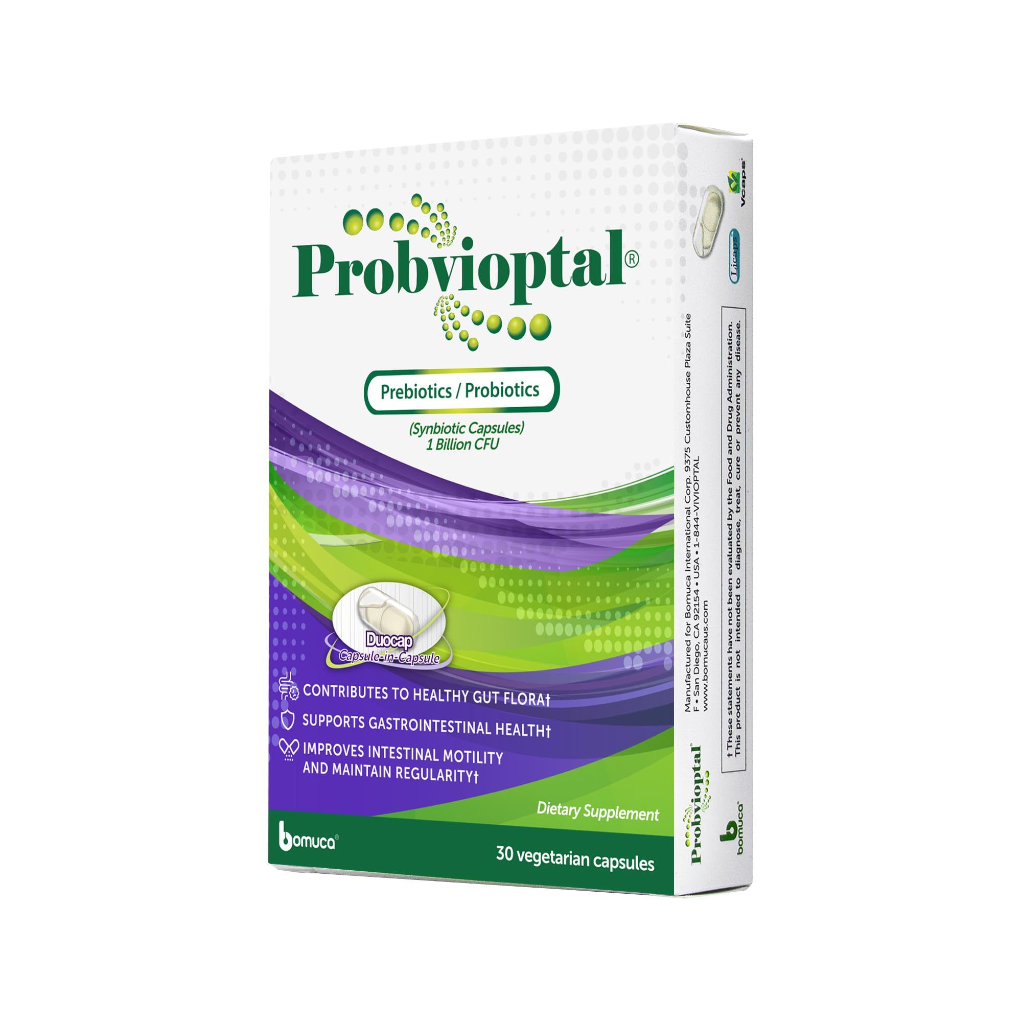 Probvioptal, 30 Capsules, Probiotics & Prebiotics, Duocap, 1 Billion CFU, Gluten Free
