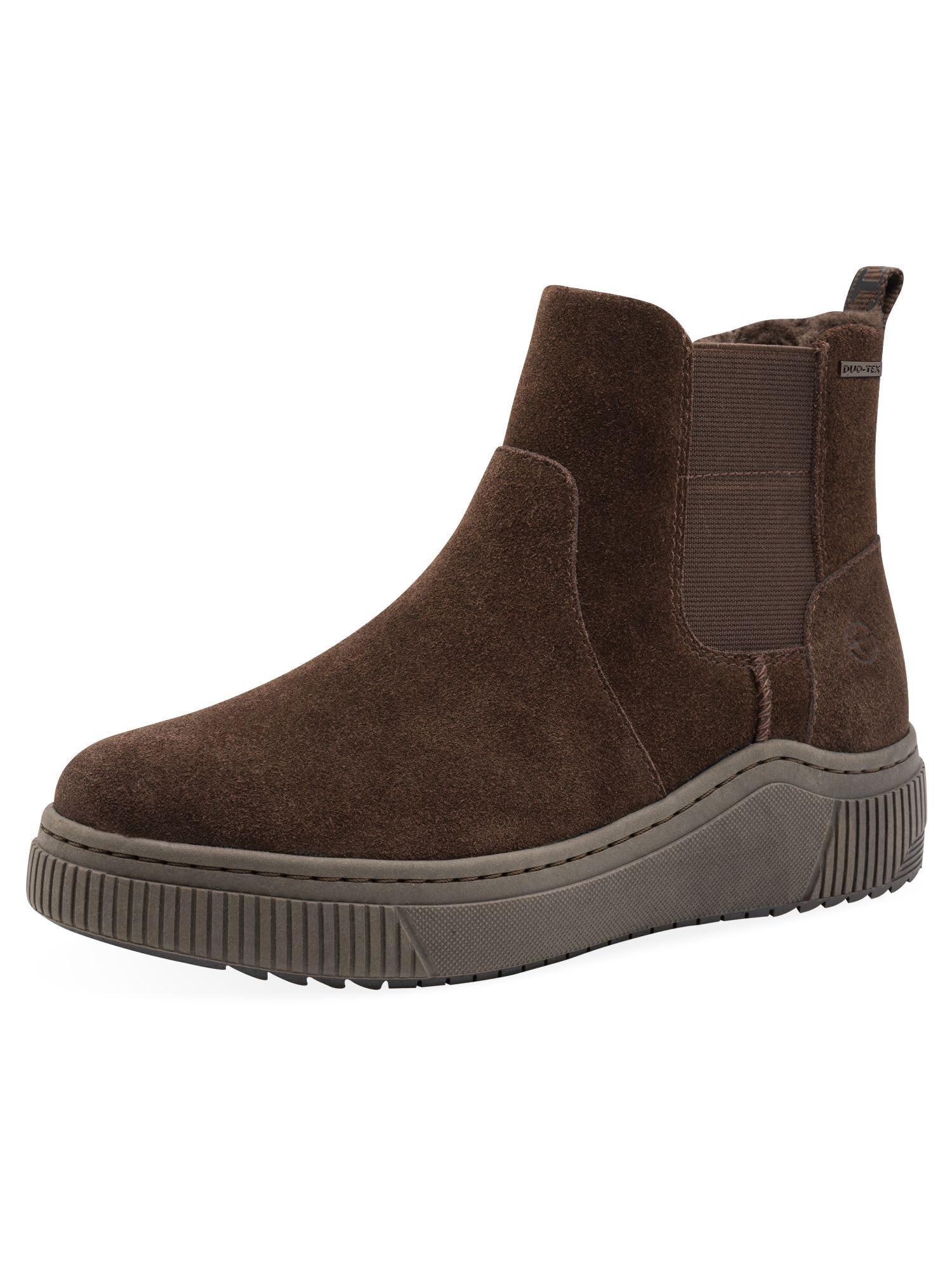 Tamaris Comfort Women’s Winter Boots Flat Leather Water-Repellent, Mocca, 6,5 UK