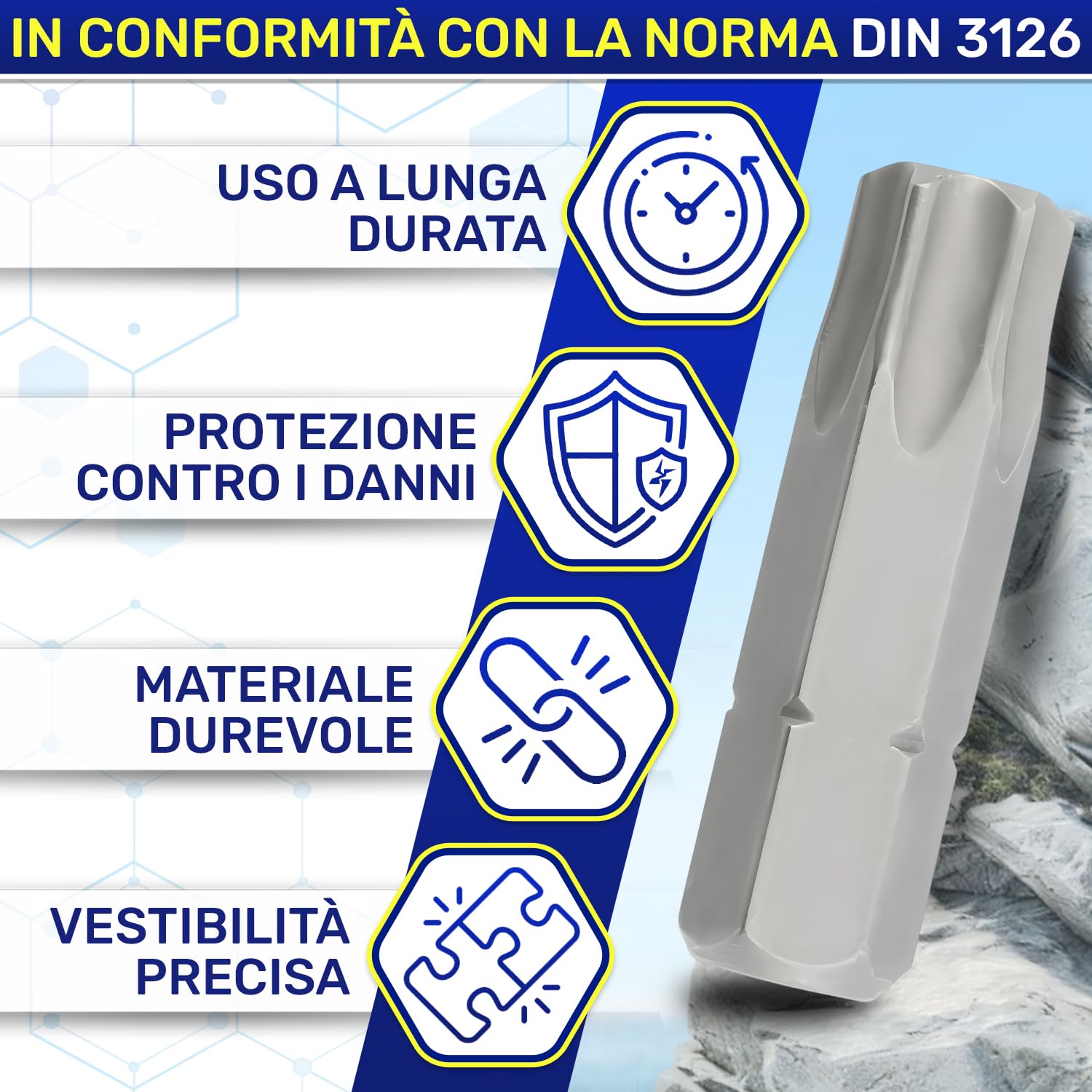 20 Pezzi Inserti per Avvitatore Professionali T10 x 25 mm - Torx Set con Gambo Esagonale 1/4" - Set Punte Avvitatore Realizzato in Acciaio Legato S2 - MONTERAL
