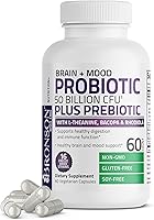 Vista 5 de Bronson Brain + Mood Probiotic 50 Billion CFU Plus Prebiotic with L-Theanine, Bacopa and Rhodiola Non-GMO, 60 Vegetarian Capsules