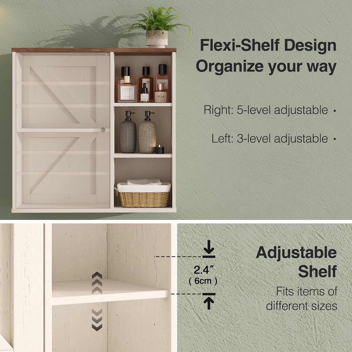 Ripiani regolabili per spazio di archiviazione personalizzabile