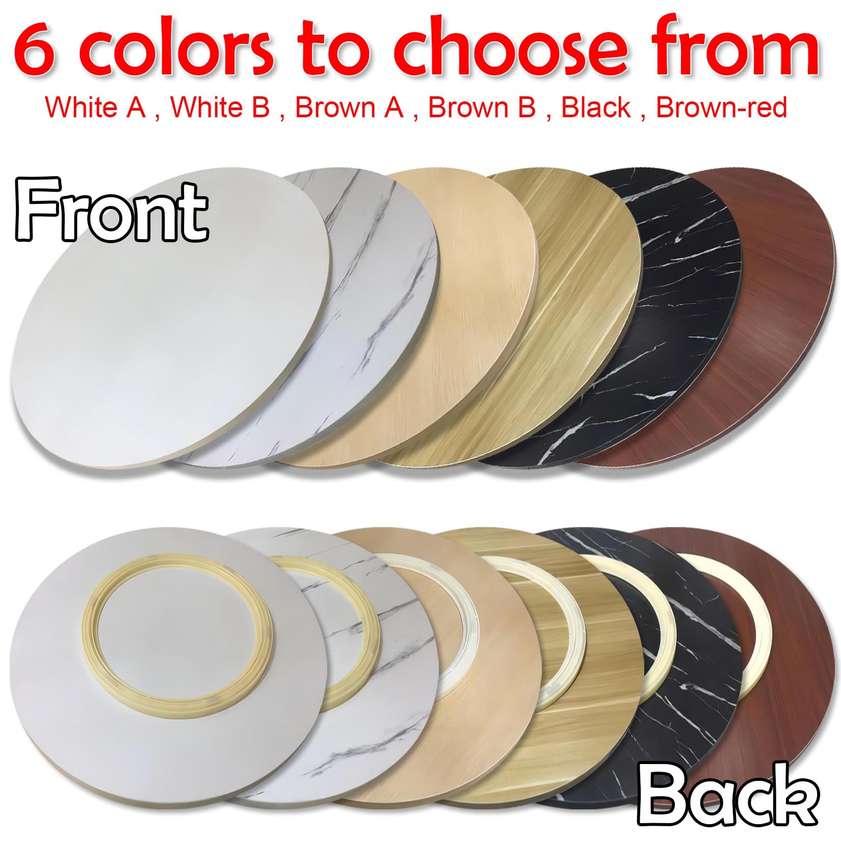 SAGIDAR Lazy Susan Drehplatte - Runder Tischdrehteller 50-100cm Mit Silent Base, Holz & ABS-Kunststoff