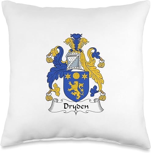 Family Crest and Coat of Arms clothes and gifts Dryden Coat of Arms-Family Crest Throw Pillow, 16x16, Multicolor