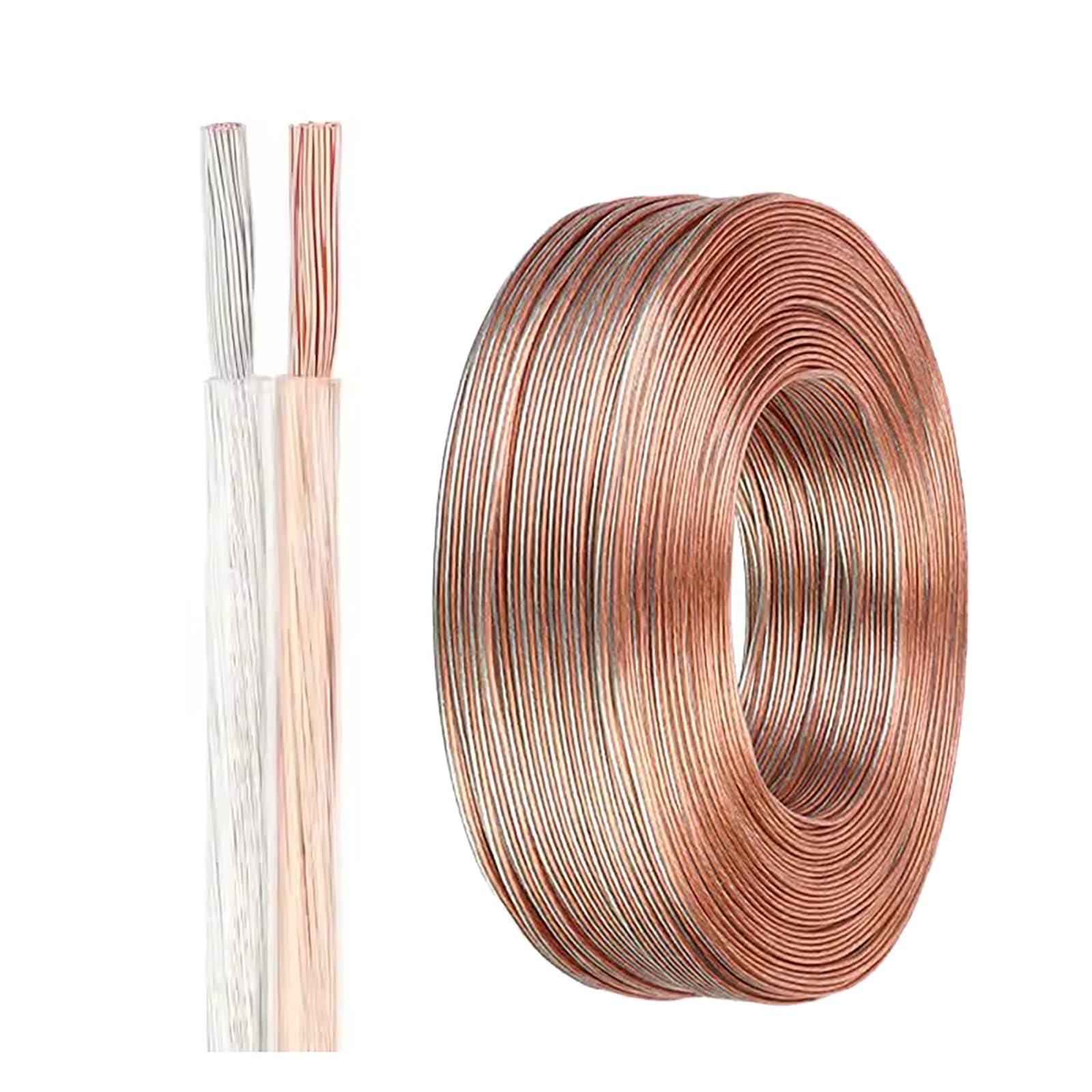 Cavo Trasparente A 2 Conduttori Da 16 AWG A 30 AWG, 300 V, In Rame Puro E Stagnato, Parallelo, Con Guaina Elettrica Trasparente Per Apparecchiature Elettriche, Catene Luminose A LED Per Esterni(200ft,