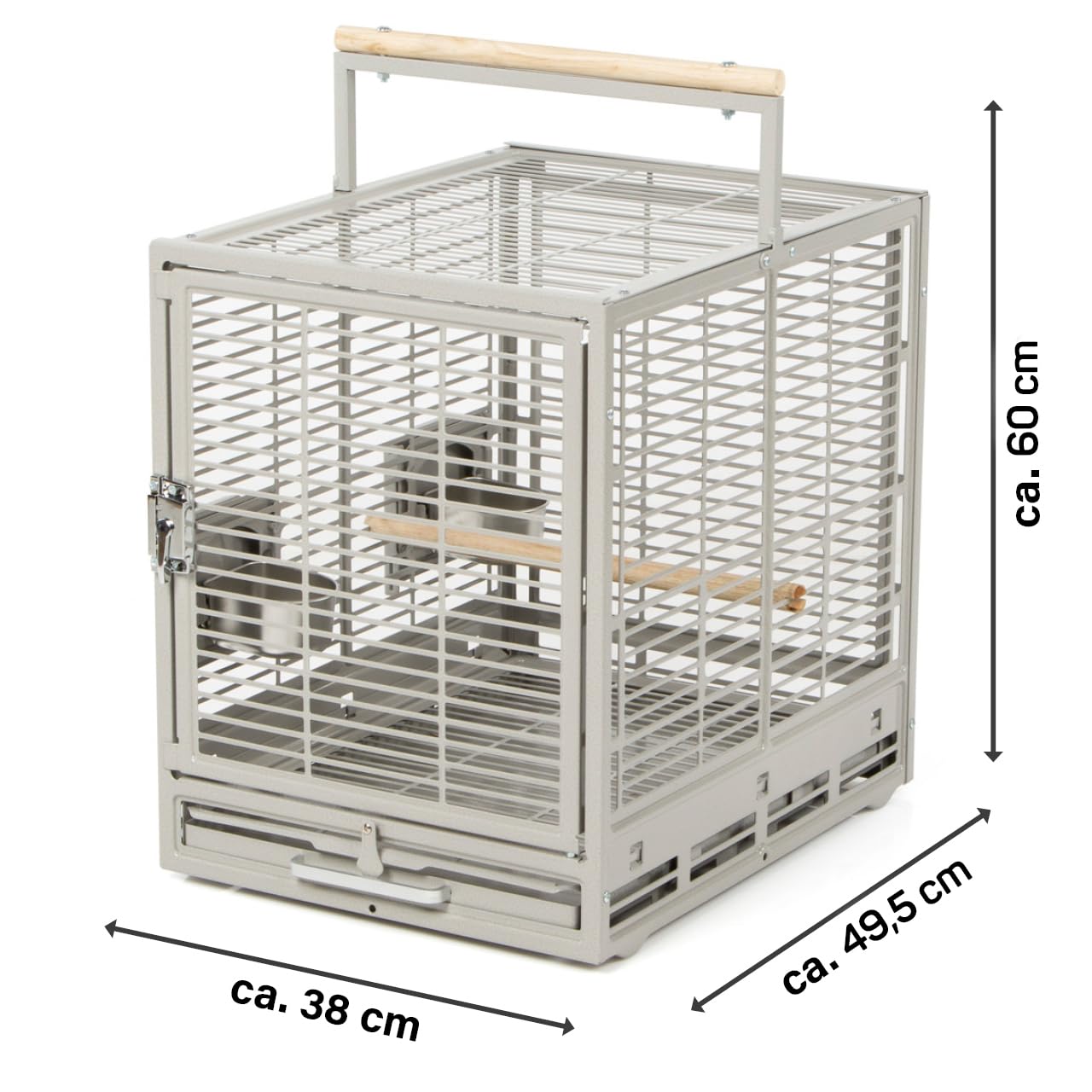 Montana Cages | Transportkäfig EVO für Sittiche & Papageien - Platinum | Transportkäfig & Reisekäfig