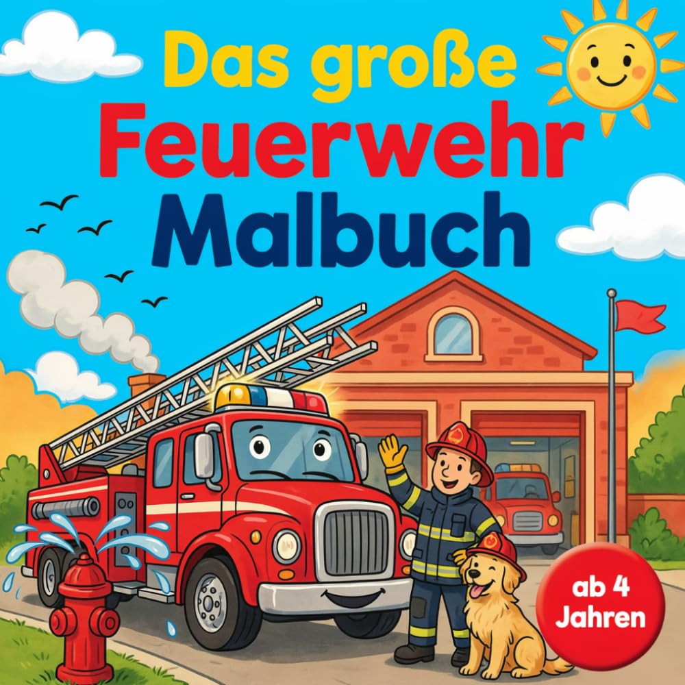 Das große Feuerwehr Malbuch für kleine Helden ab 4 Jahren mit 50 spannenden Ausmalbildern