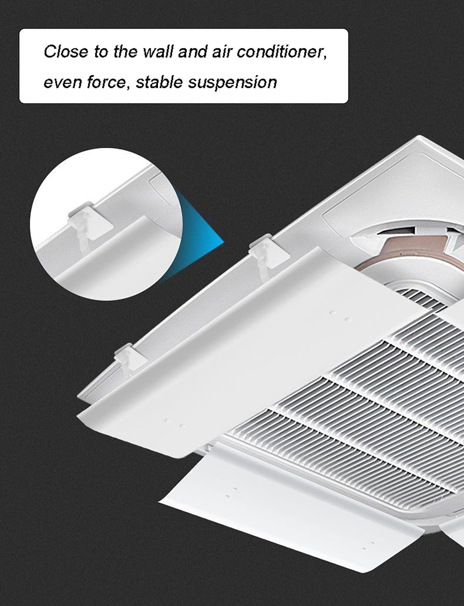 Deflettore AC da Soffitto, Alette Regolabili Anti-Corrente, Confezione da 4(53x23cm/20.9x9.1in)