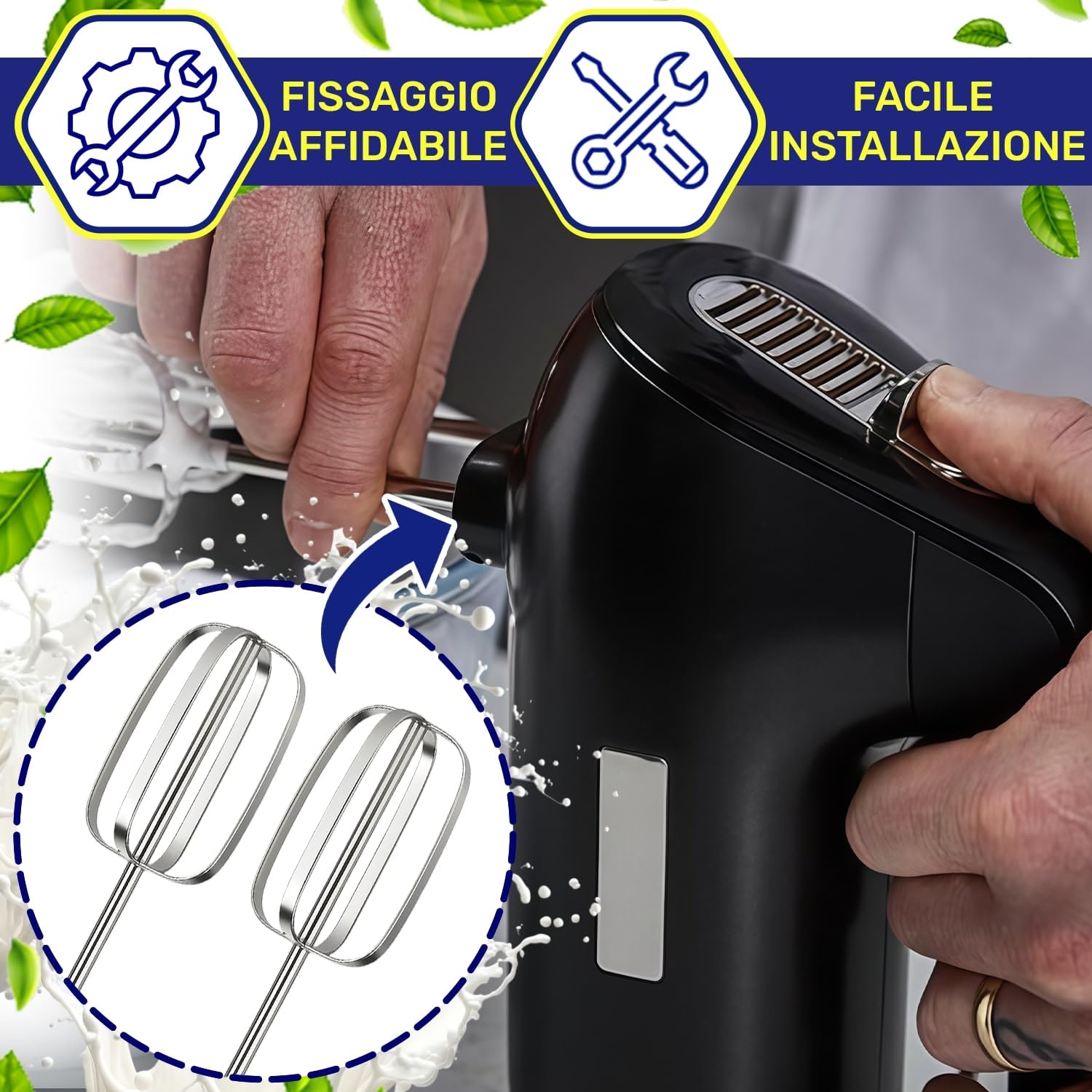 MONTERAL 2 Pezzi Fruste per Sbattitore Elettrico con Codice Originale AS00003011 per Kenwood HMP50.000BK HMP50.000WH - Garanzia di 10 Anni