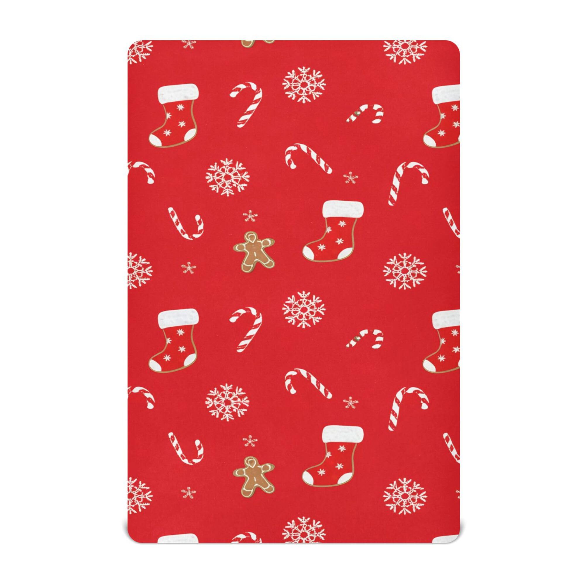 Ttgoth Christmas-themed Elements Baby Crib Sheet Soft & Breathable Crib Fitted Cot Sheet for Toddler Bed Mattress & Baby Bedside Crib Mattress, 71x132 cm