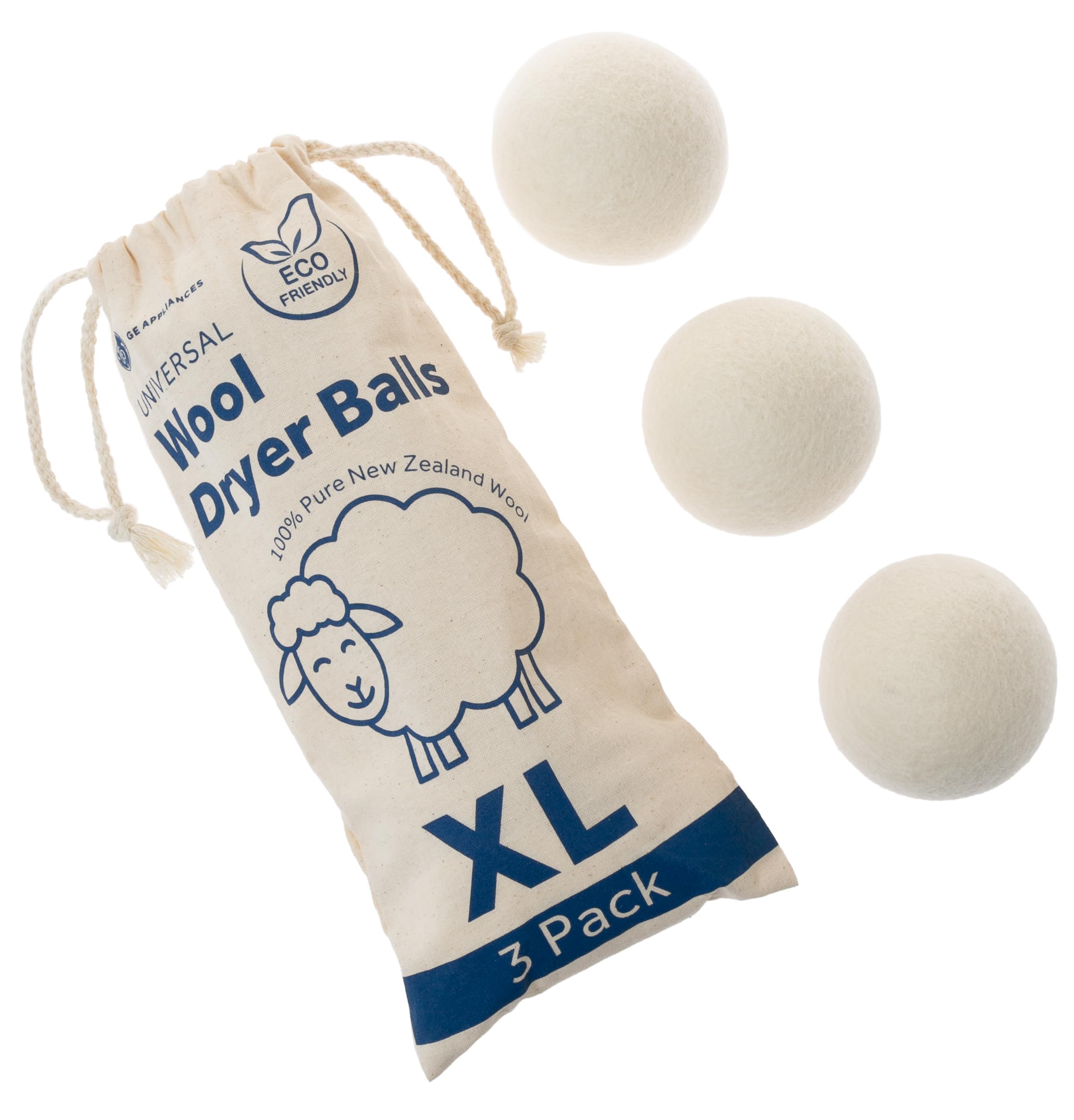 Amazon.com: GE Appliances Wool Dryer Balls, XL Reusable Natural