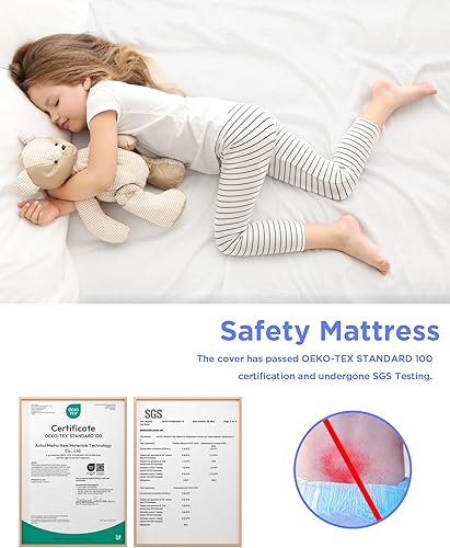 Miniatura 7 de Colchón Pack and Play (38 x 26 x 1.25 pulgadas), hipoalergénico, de doble cara, portátil, para corral de juegos, bebés, suave, impermeable, lavable