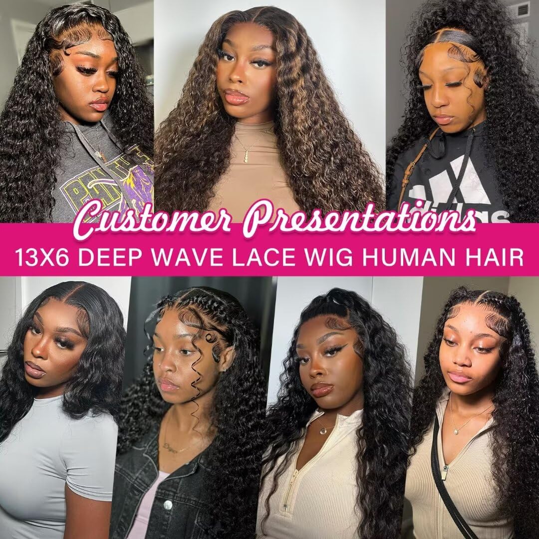 Amazon.com : VELOMA 24 Inch 13x6 HD Transparent Deep Wave 