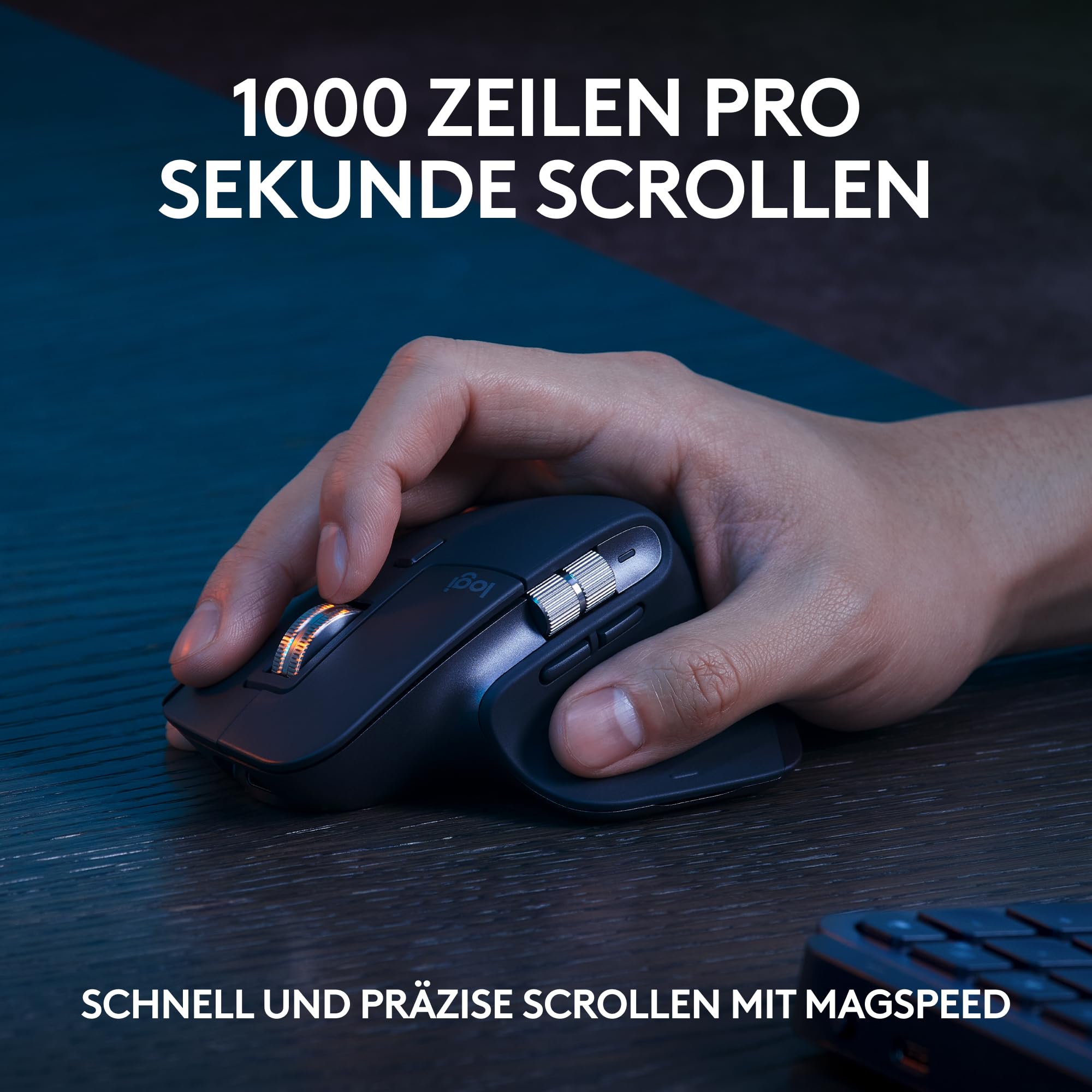 Logitech MX Keys S Combo Kabellose Tastatur und Maus mit Handablage, Beleuchtung, Bluetooth, Deutsches QWERTZ-Layout, Graphit