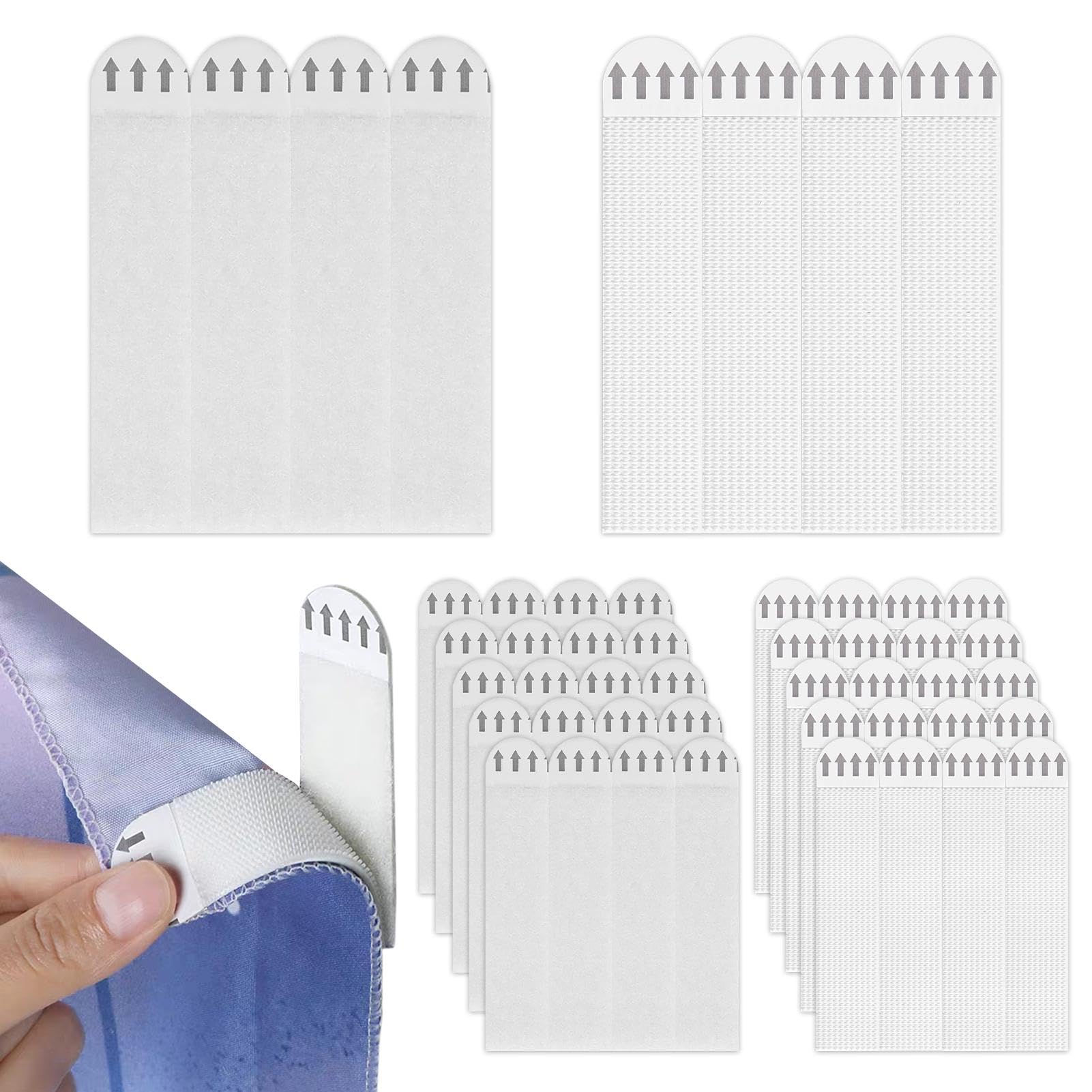 24 Pairs (48 Strips) Adhesive Picture Hanging Strips, Large No Nails Damage-Free Hooks for Canvas Photo Frames, Double Side Hook Loop Mounting Tapes for Mirrors Wall Decorations‌, 92 x 19mm