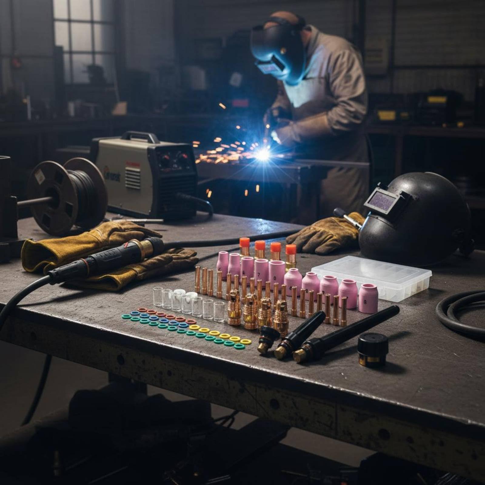 79 Pezzi Kit Lenti Gas TIG Uso Professionale Kit Consumabili Torcia TIG Alta Durata Accessori Torcia WP 17 18 26 per Professionisti, Laboratorio