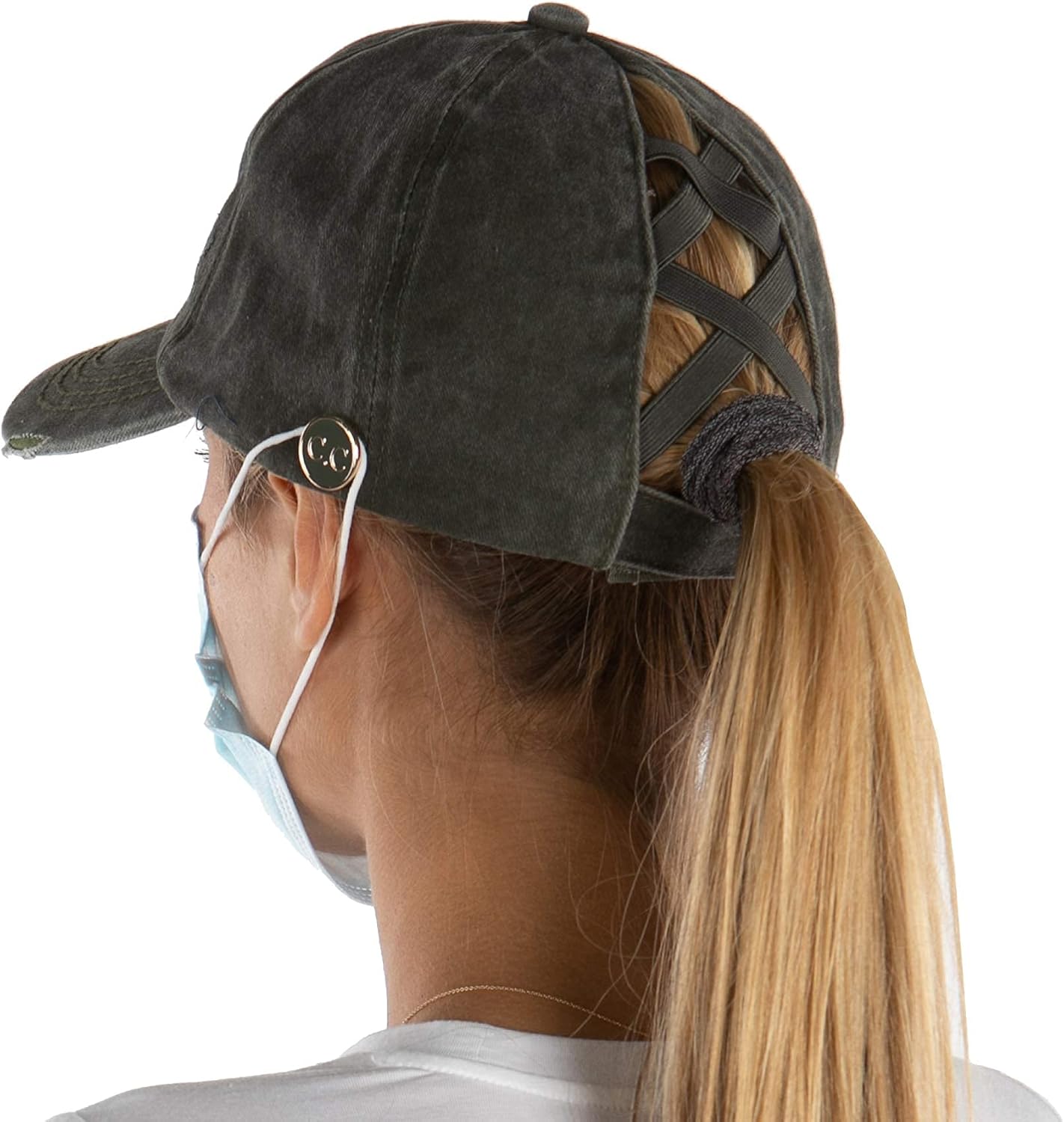 Funky Junque Messy Bun Baseball Cap - Women's Ponytail Hat with Criss Cross Design - Value Packs, Solid Colors, Camo Patterns