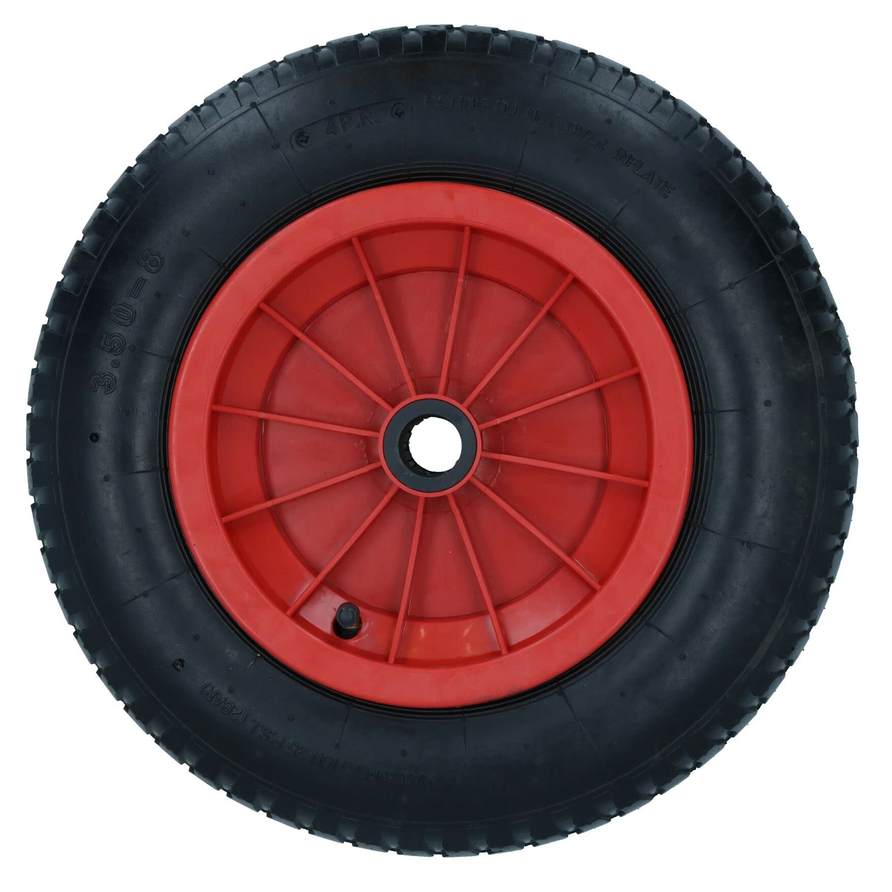 Carriola da giardino da 35,6 cm, con ruote pneumatiche, foro da 25 mm, 150 kg