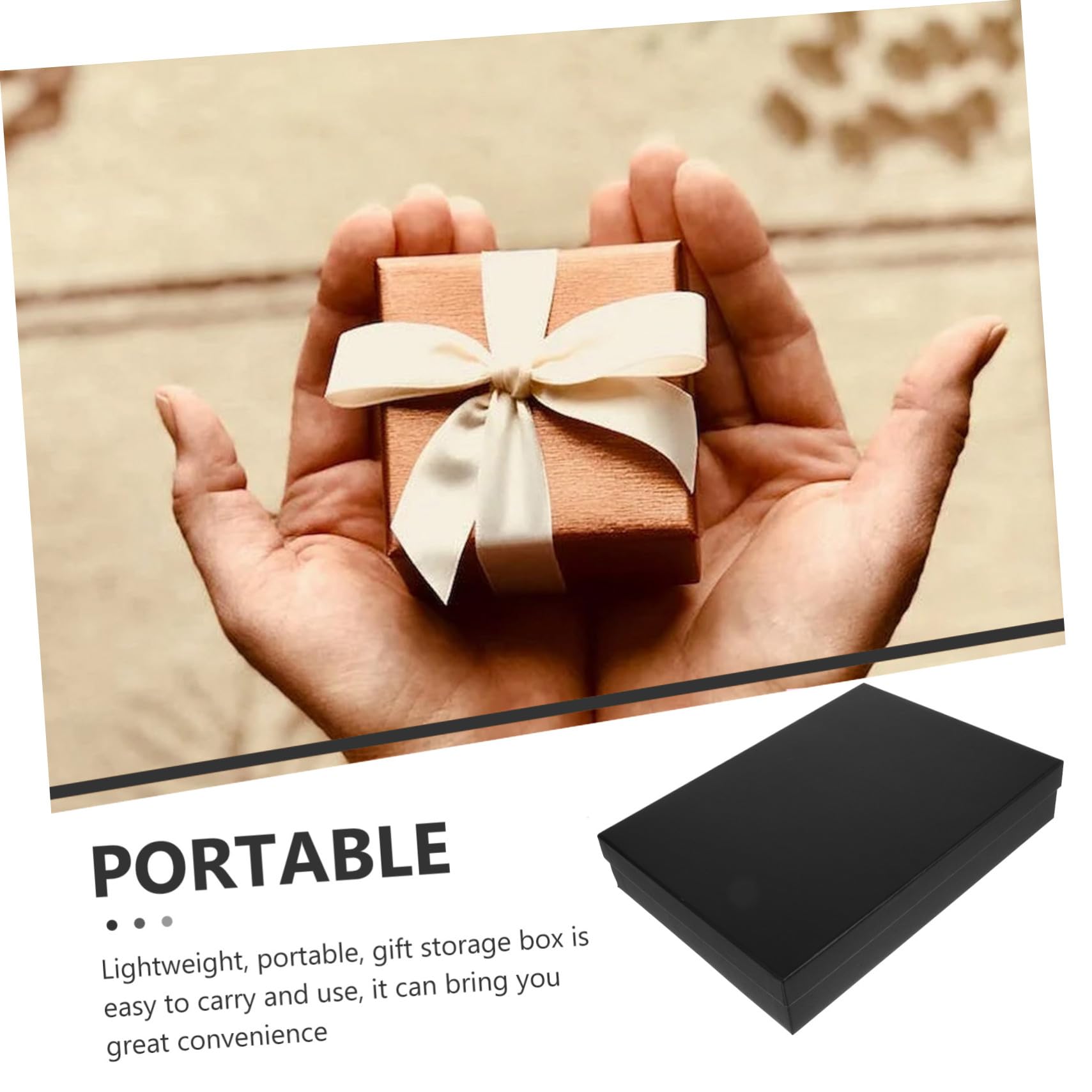 INOOMP Scatola Regalo Coperchio Elegante Rettangolare in Cartone Riutilizzabile Nera Facili da Conservare per Imballaggi e Confezioni Regalo