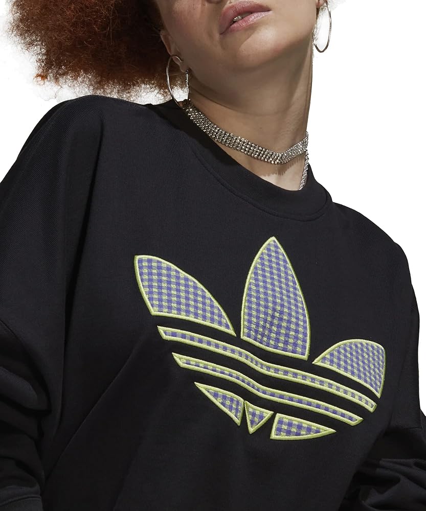 Adidas originals trefoil oversized sweatshirt in cream Clearance