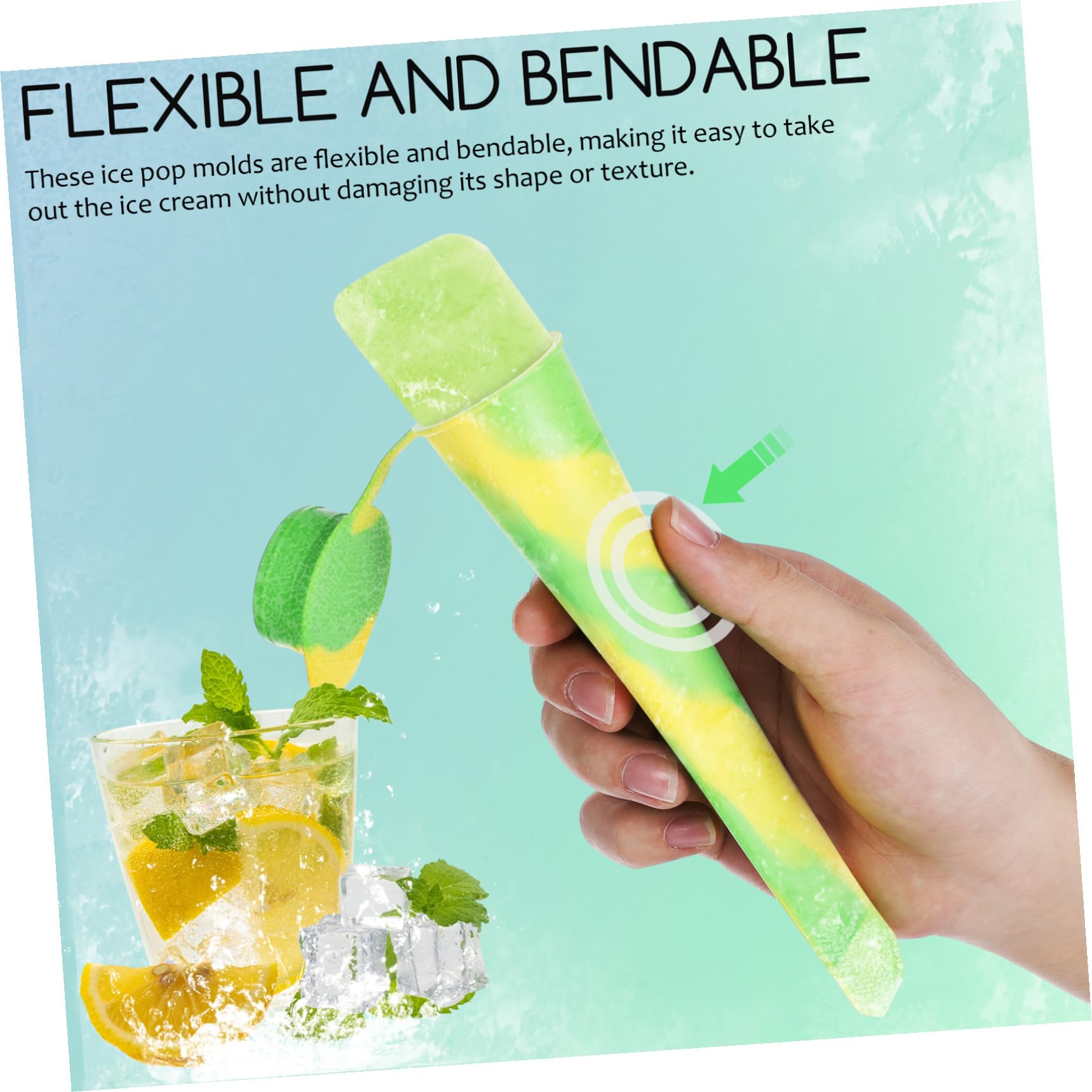 Moules à Glace Réutilisables et Souples 12 Pièces, en Silicone