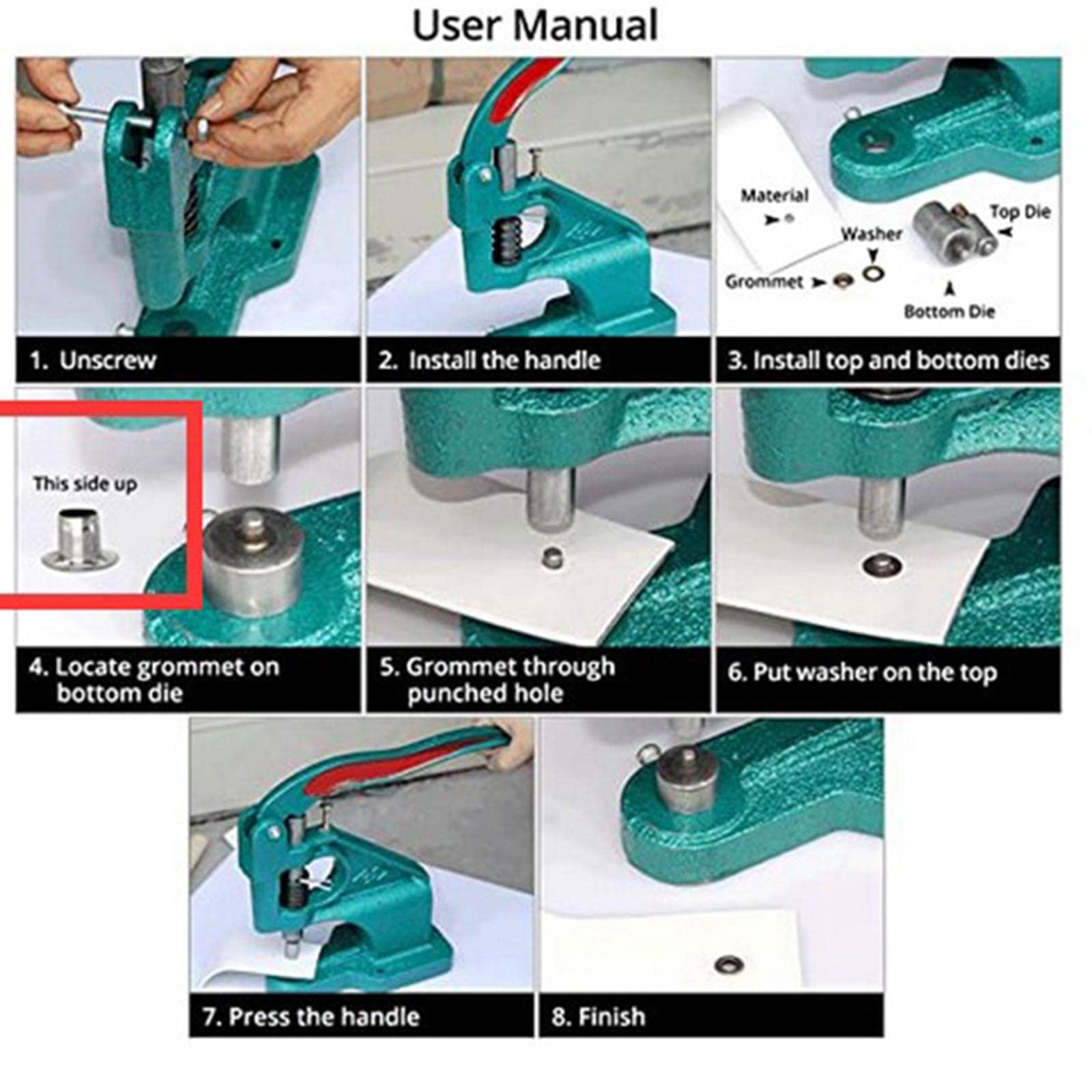 Herramienta para Máquina de Ojales Y Manual. Troqueles para Broches de Presión.