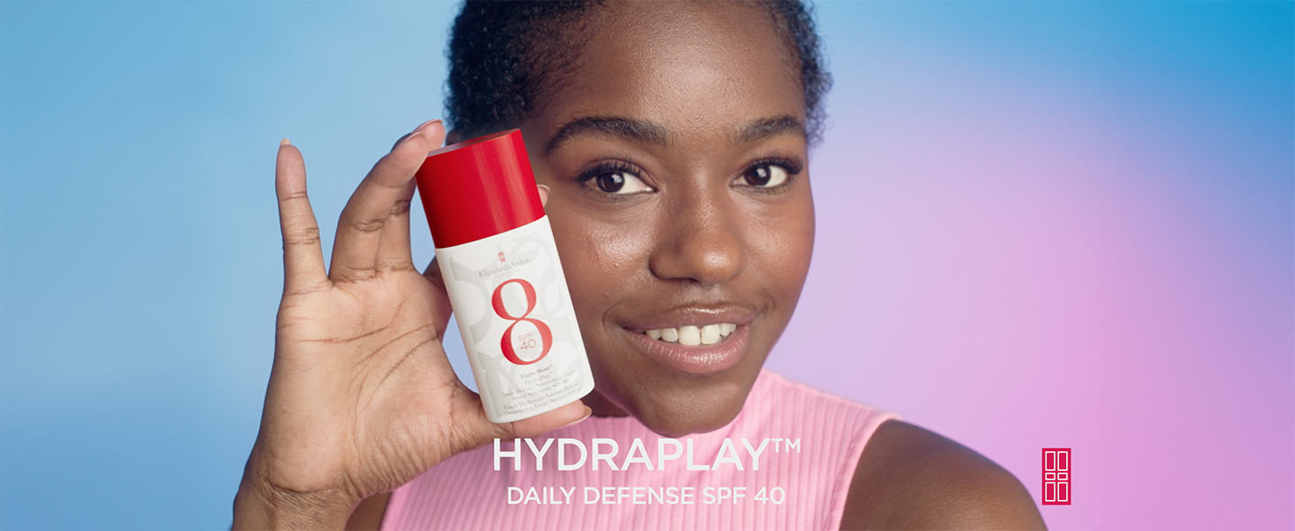 Elizabeth Arden Eight Hour HydraPlay Daily Defense Nourishing Fluid Broad Spectrum Face Sunscreen SPF 40, No White Cast, Non-Comedogenic, Fragrance-Free, 1.7 fl oz.
