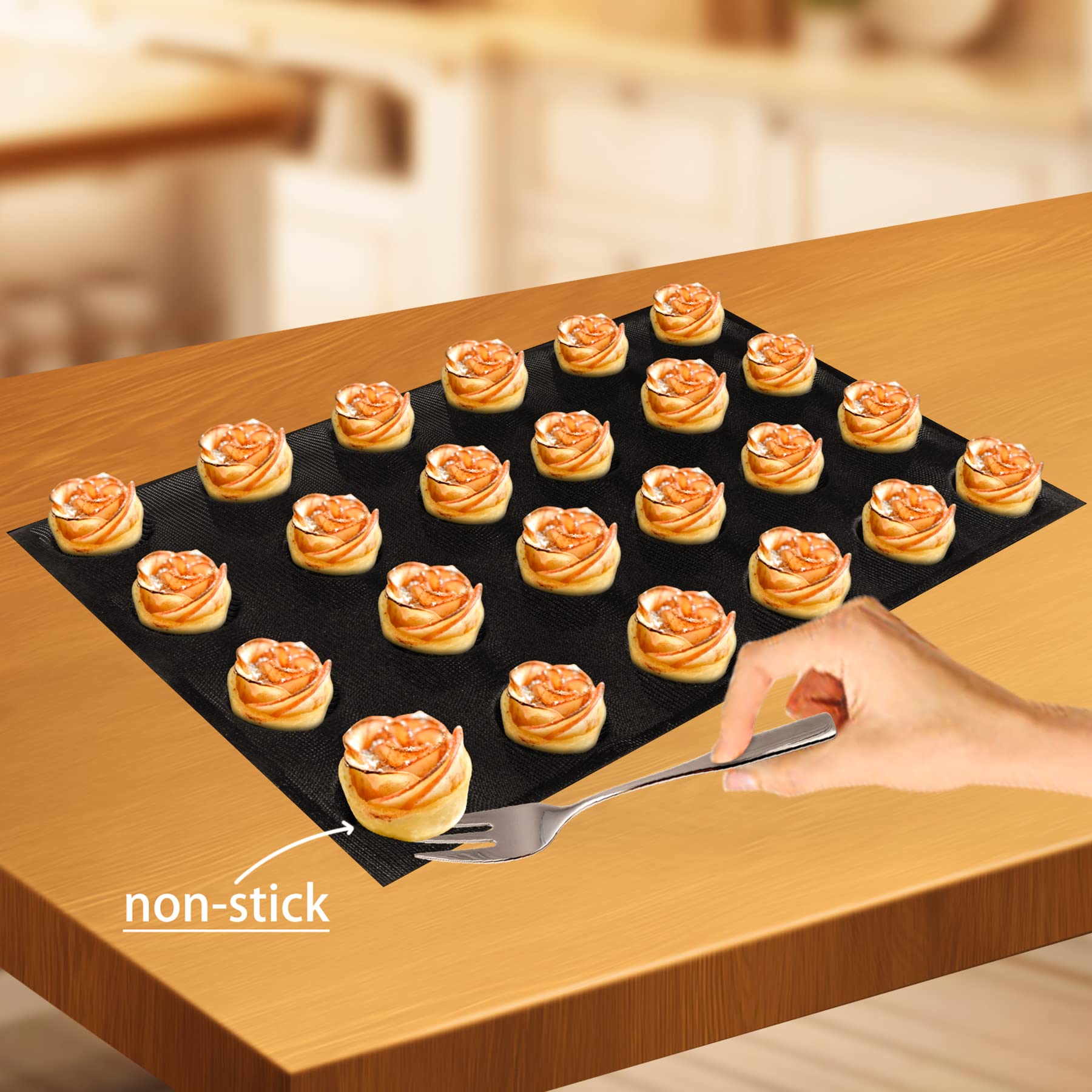 FUNSHOWCASE Muffinblech Muffin Formen Cupcake Silikon mit 24 Mulden 60x38.5x3.5cm