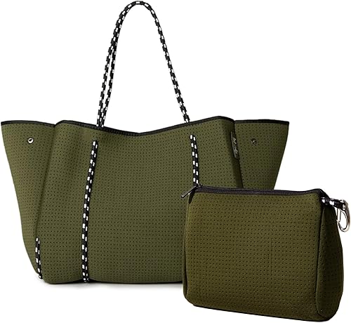 POPUPS Bolsa grande de neopreno y bolsa de maquillaje grande, bolsas de viaje impermeables y ligeras, esenciales de viaje duraderos para mujeres