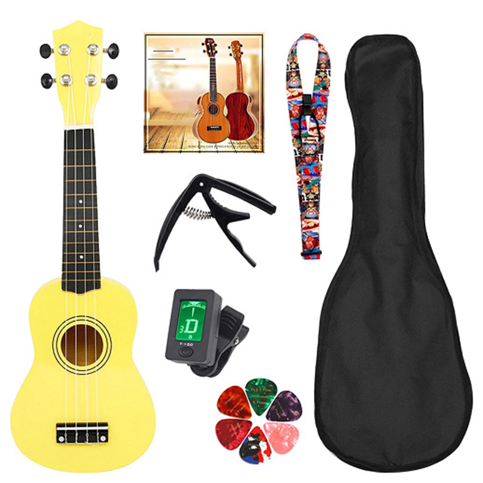 21Inch Legno Ukulele Chitarra 4 Corde Strumenti Musicali Apprendimento Educativo Tutorial Primario Per Studenti Principianti