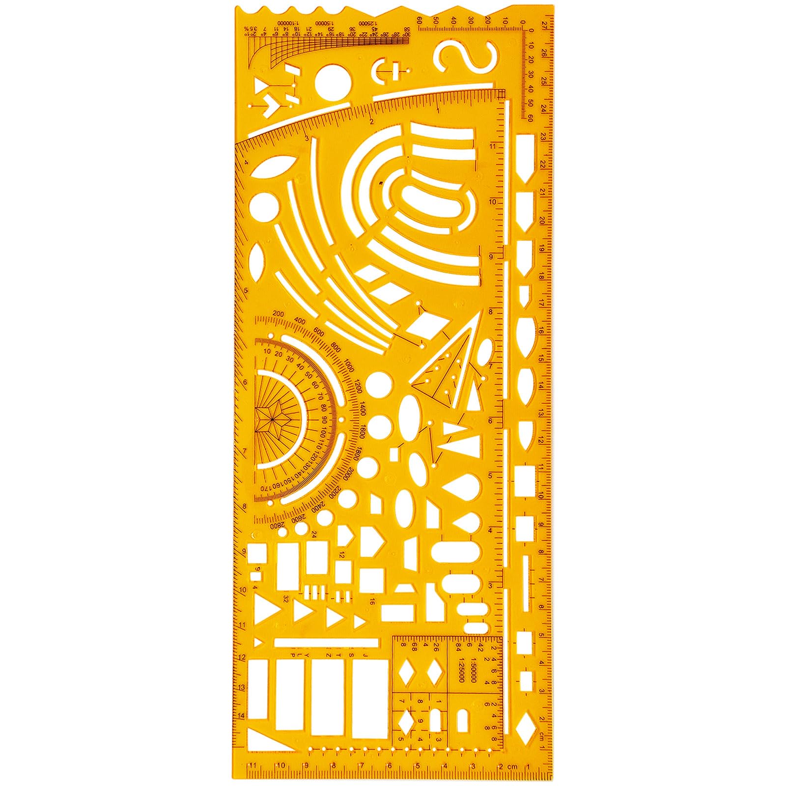 Military Template Ruler,Geometric Drawing Template,Plastic Drafting Stencils Measuring Tools for Office and School, Building Formwork, Drawings Drafting(1pcs,No.4358)