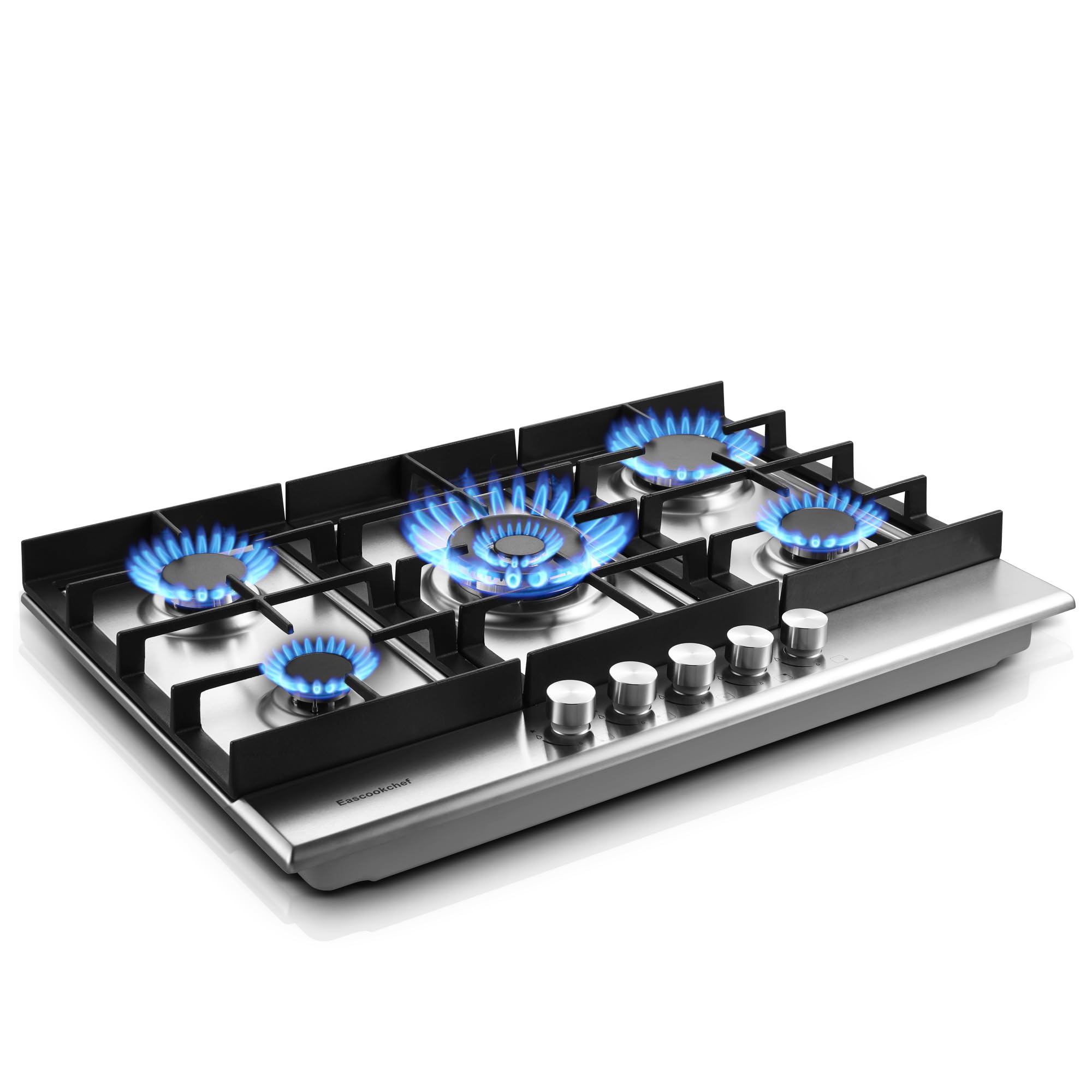 30 inch Gas Cooktop, Gas Stove Top with 5 High Efficiency Burners, Bulit-in Stainless Steel Propane Cooktop for Kitchen, NG/LPG Convertible Stovetop, Thermocouple Protection