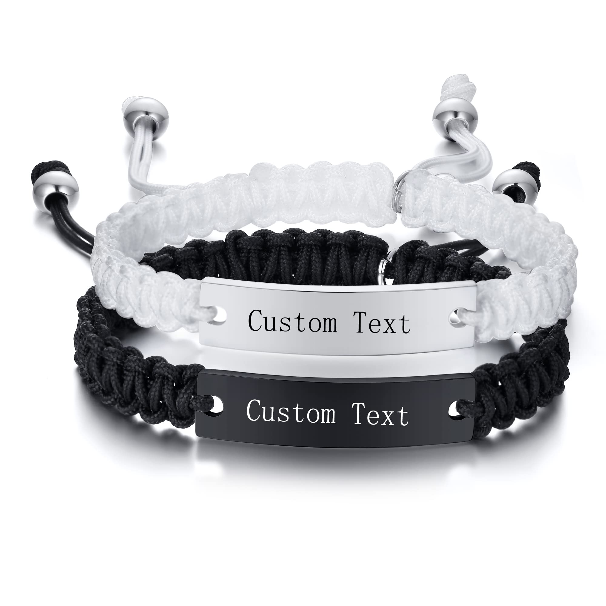 Bracelet Symbolique Yin Yang Aimants VNOX Bracelet Couple Infinity Symbole Coeur Acier Inoxydable Tissé à La Main Couple Bracelet Yin Yang Pour Elle Et Son Partenaire Valentine Cadeau (FBM-1 Cadeau Saint Valentin - 6