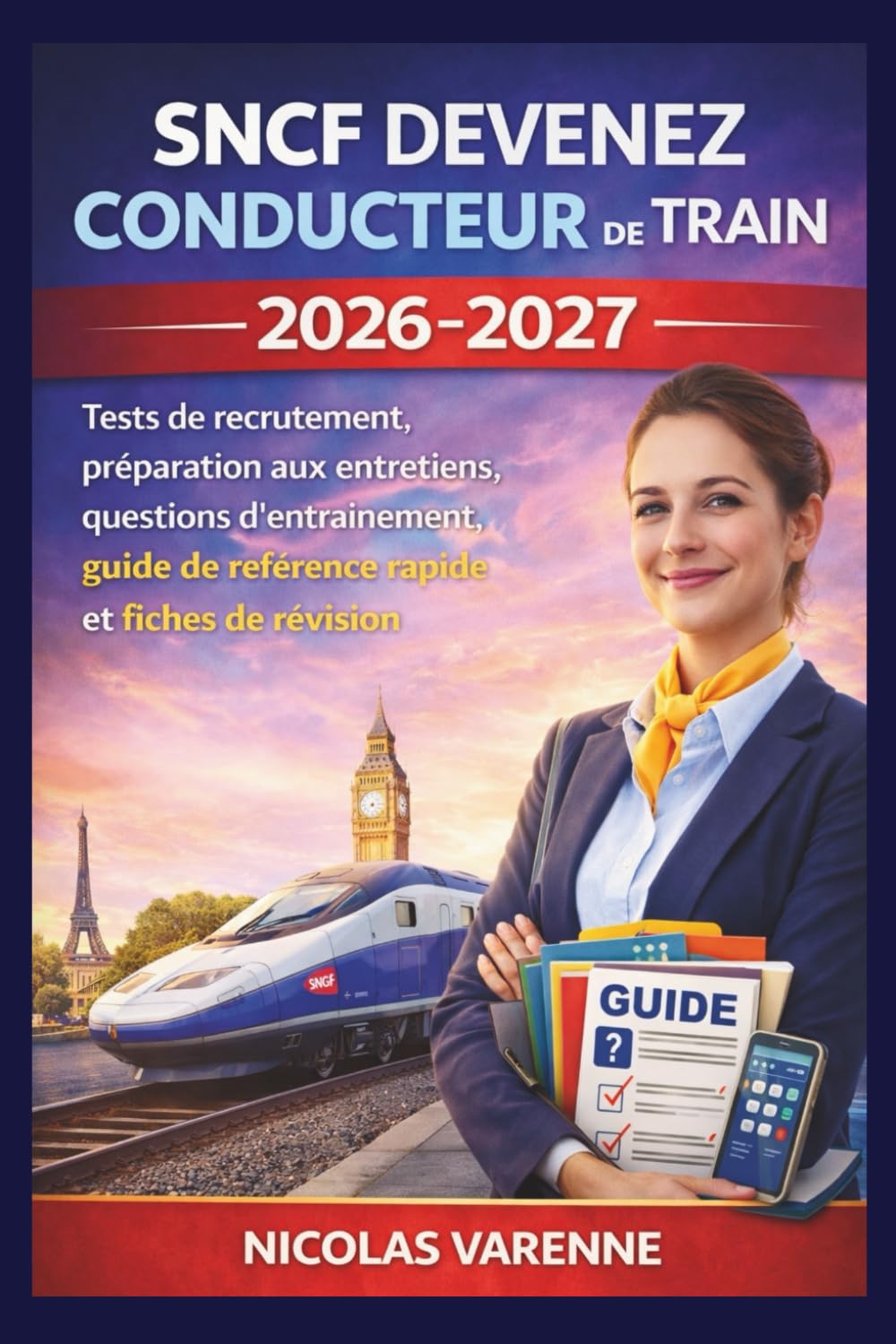 SNCF Devenez Conducteur de Train 2026 - 2027: Tests de recrutement, préparation aux entretiens, questions d'entraînement, guide de référence rapide et fiches de révision