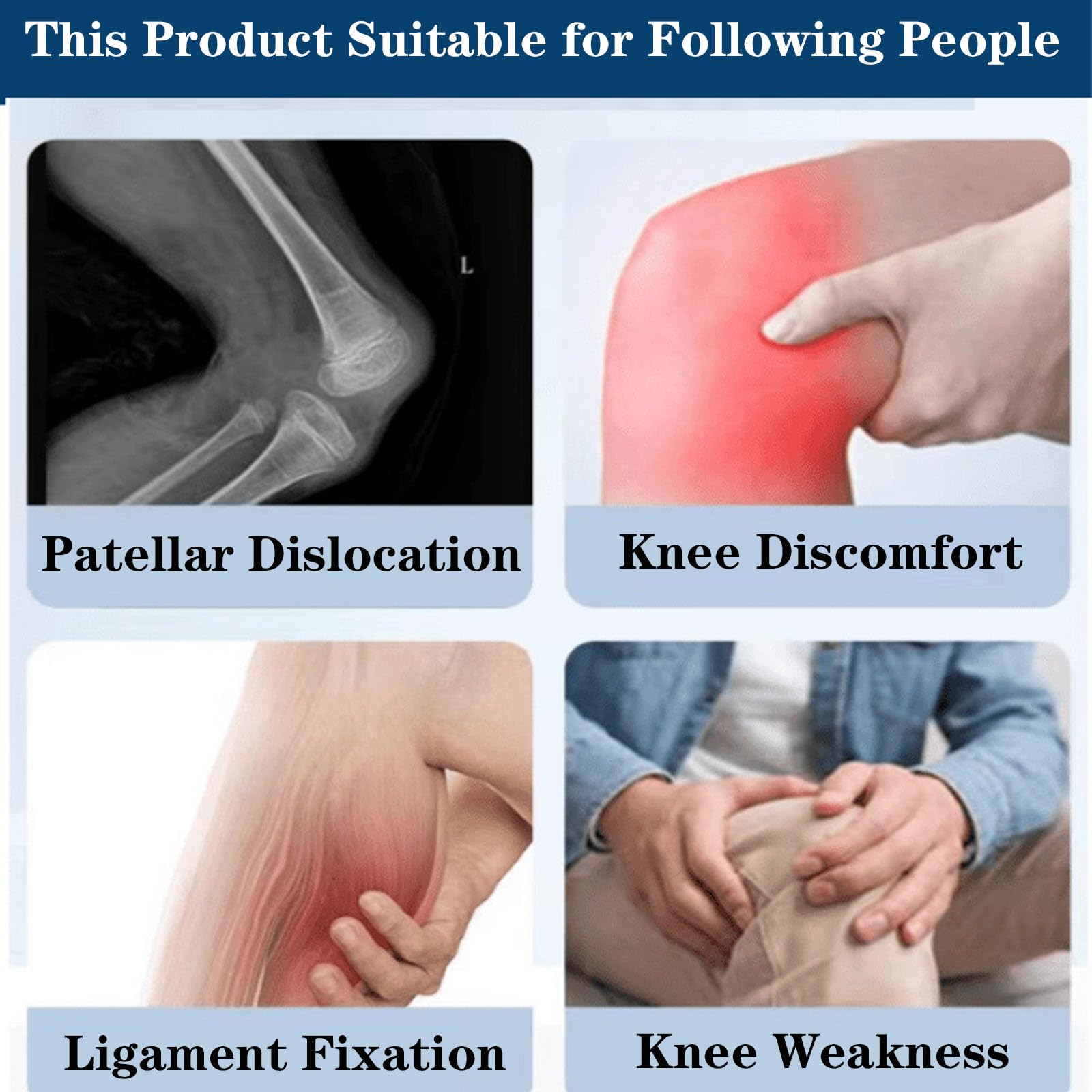 SFKLYU Rodillera Hombre y Mujer, Rodillera Articulada, Rodillera Postoperatoria Estabilizadores Laterales para Rotura de Ligamento Cruzado Anterior (LCA), Menisco Rot,L