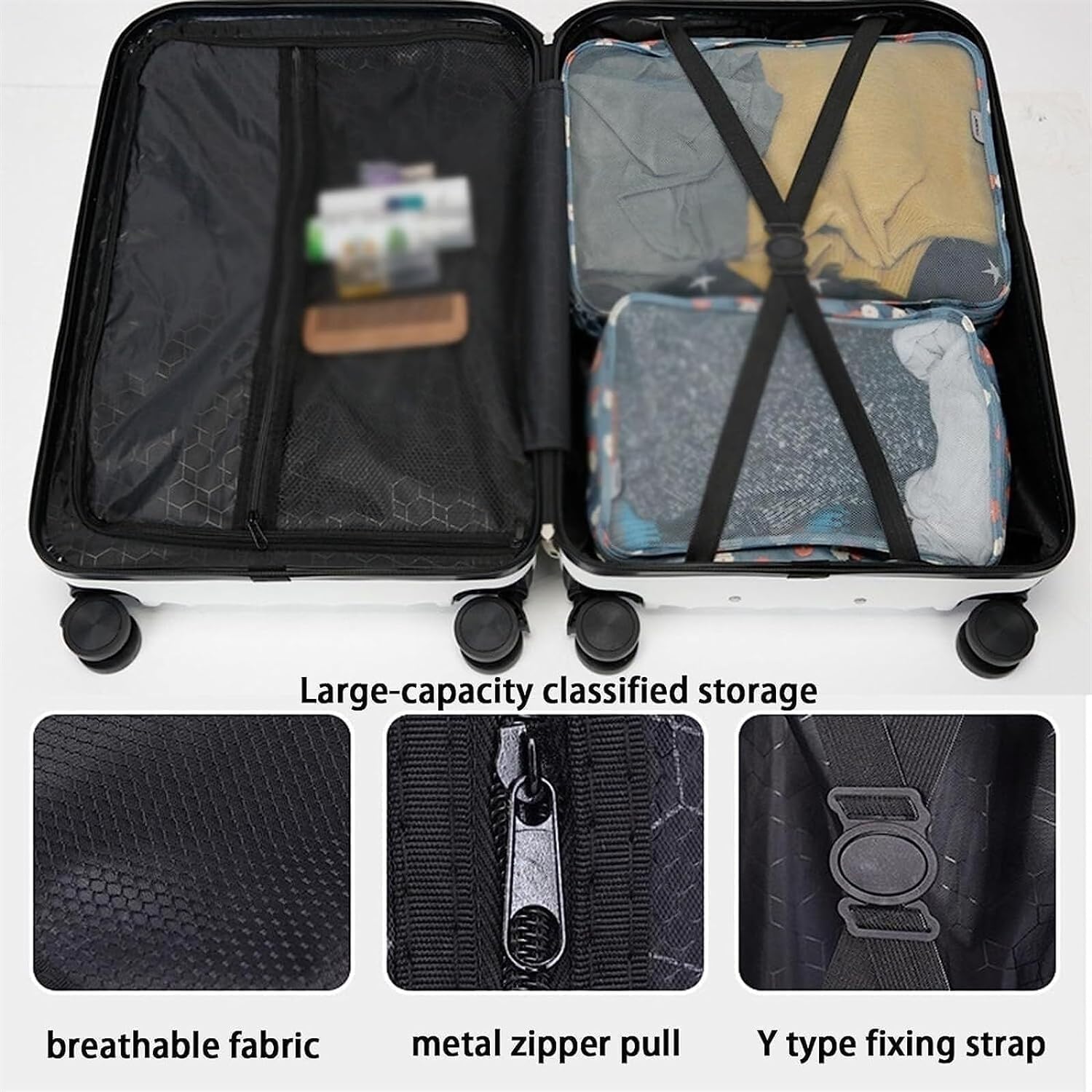 Maleta Maletas de Equipaje Muy duraderas, Maleta con Cremallera y contraseña, Equipaje de Viaje Resistente, tamaño de Transporte Muy Duradero Bolsas de Viaje