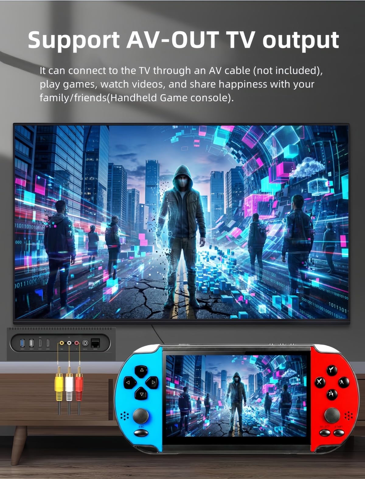 Consola de videojuegos MP4/MP3 de 5.1 pulgadas, múltiples emuladores, juegos retro clásicos integrados, consola portátil de mano, perfecta para cumpleaños, al aire libre, viajes, ocio y