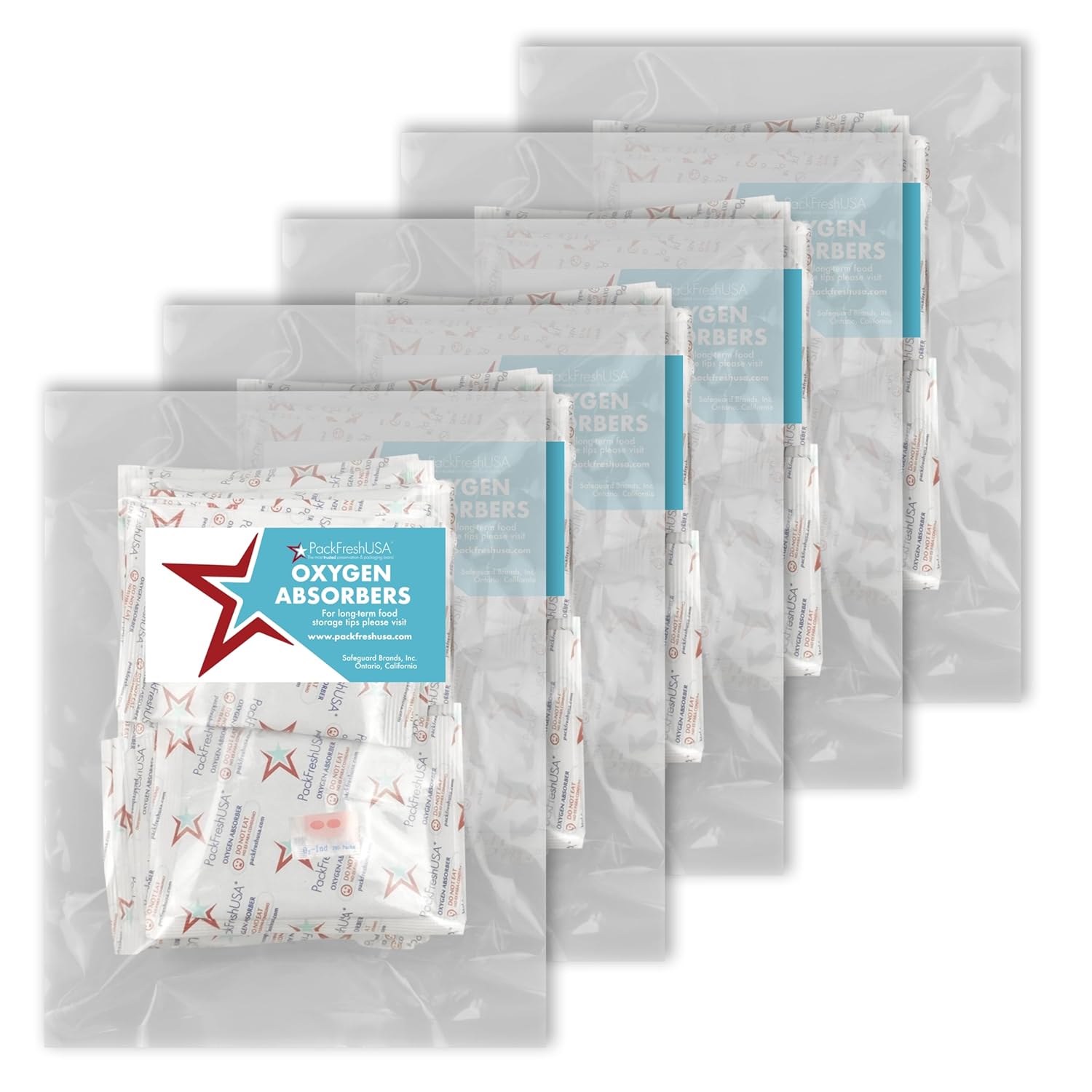 100 Pacote - 1000cc Packs de Absorvedores de Oxigênio - Conservação de Alimentos - Guia de Armazenamento de Longo Prazo Incluído