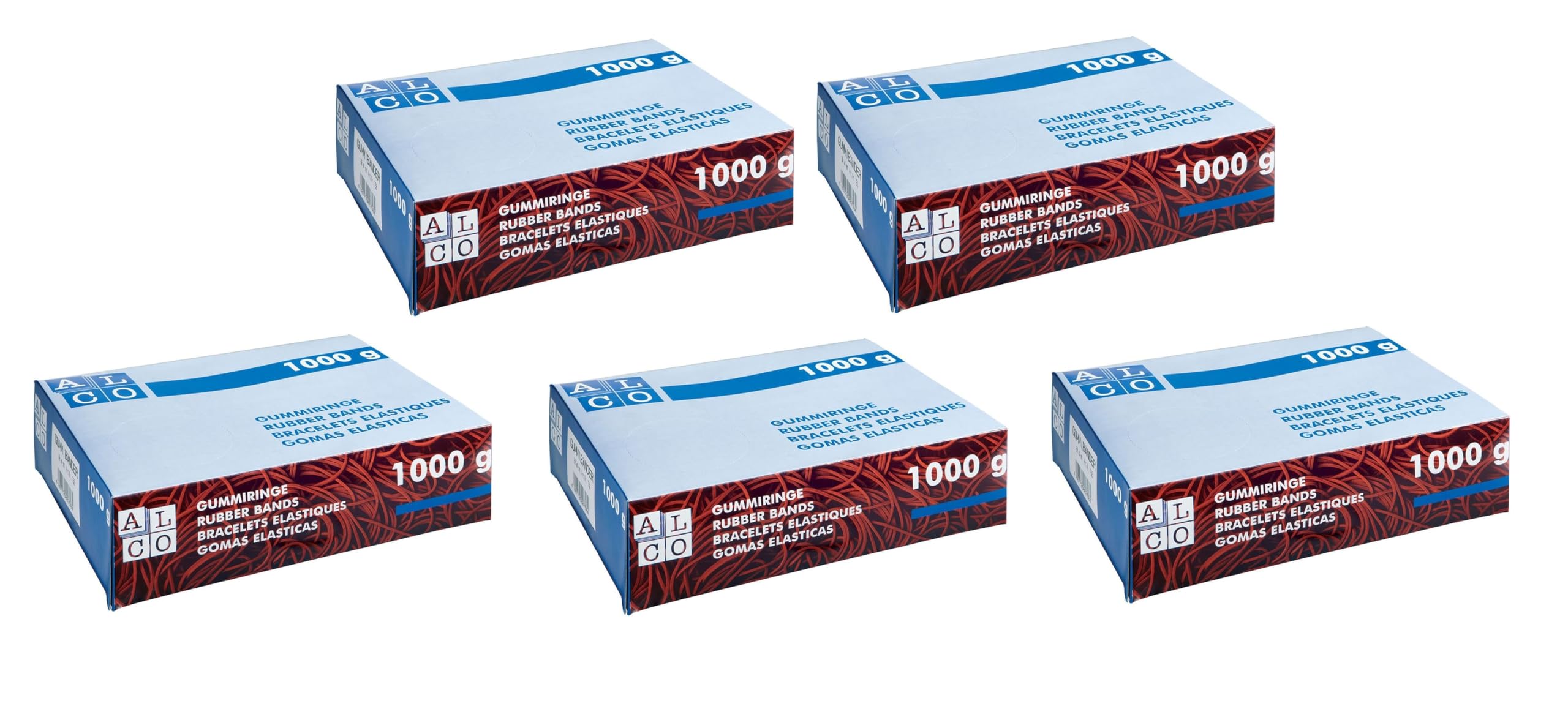 Alco Gummibänder 130x4mm 1000g rot