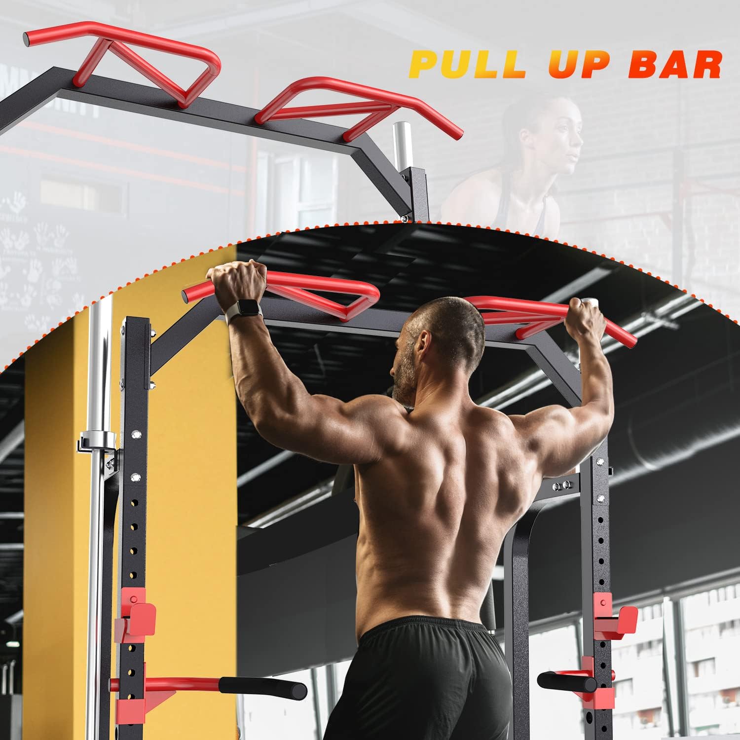 Buy SunHome Power Cage Squat Rack with Pull Up Bar & Dip Bar
