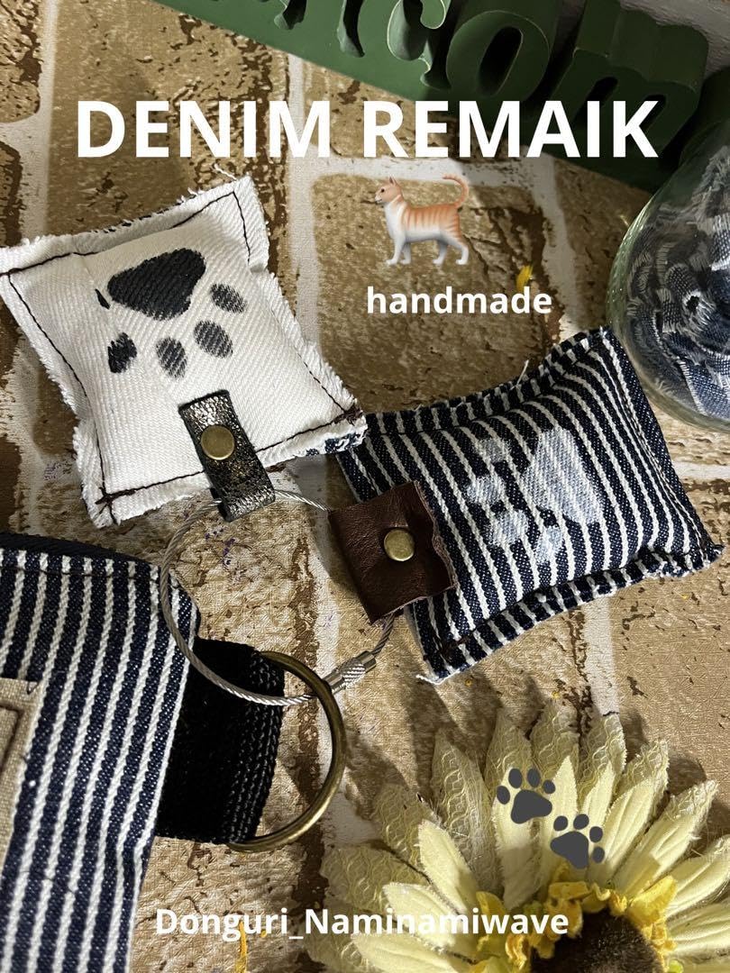 Amazon.co.jp: デニムリメイクネコしゃんのミニファスナーポーチ&ネコ