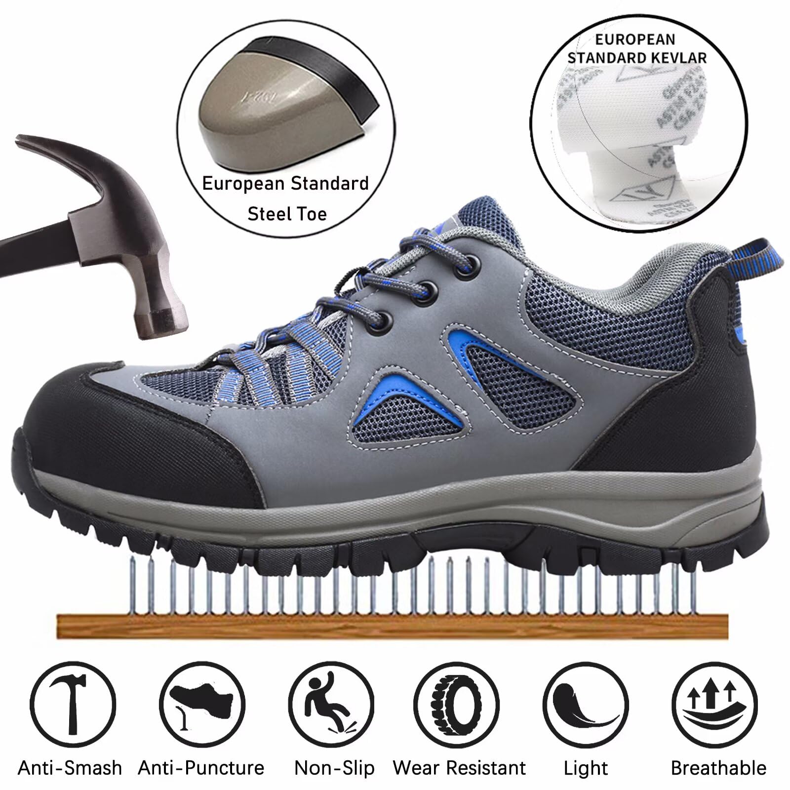Buty Ochronne Męskie Damskie Obuwie Robocze Ze Stalowymi Noskami Oddychające Lekkie Buty Robocze Uniseks