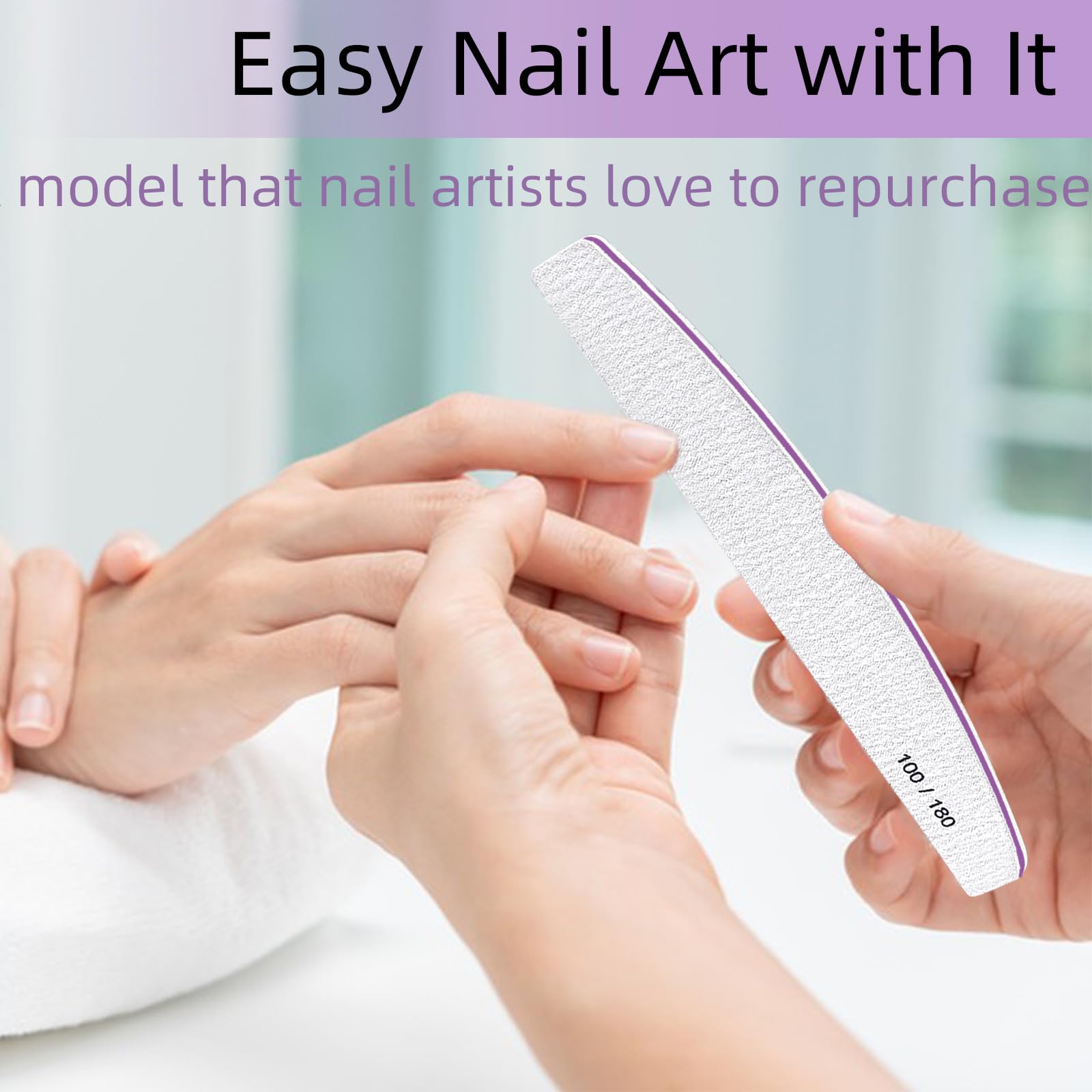 Nagelfeilen, Körnung 100/180, wiederverwendbar, doppelseitig, Puffer-Nagelfeile, professionelle Nagelfeilen, geeignet für natürliche Nägel, künstliche Nägel, Acrylnägel, Familiensalon, Grau, 15 Stück