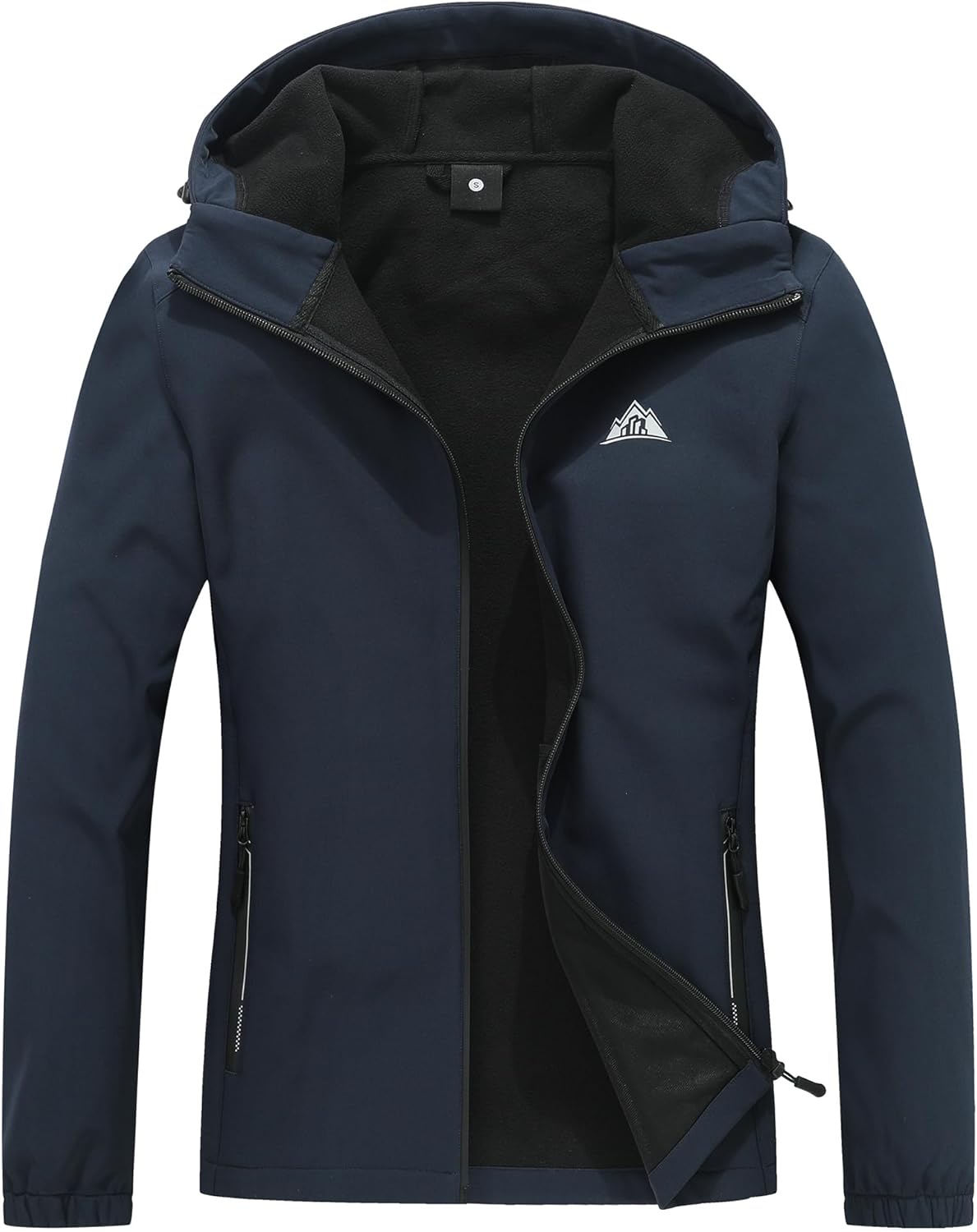 MOERDENG Women’s Waterproof Softshell Jacket with Hood Fleece Lined Winter Jacket Insulated Windbreaker Hiking Jacket