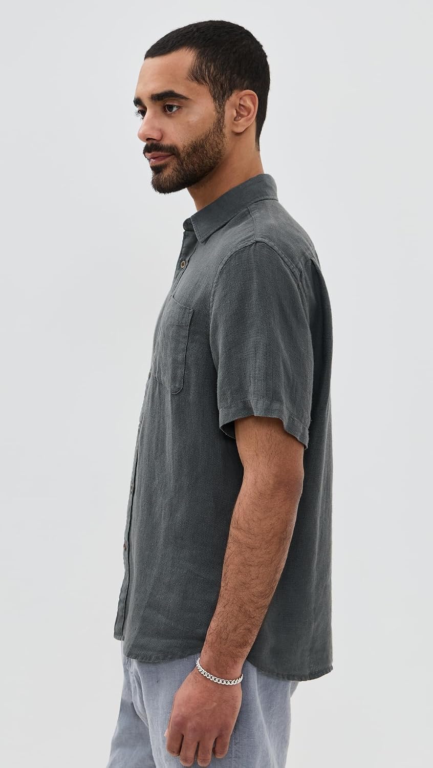 Faherty Men's Short Sleeve Palma Linen Shirt