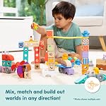 Melissa & Doug BlockablesTM Farm Snap and Play, Mix and Match Connectable Wooden Building Blocks Jeu de jeu de jeu pour les garçons et les filles préscolaires (56 Pcs) - FSC Certifié