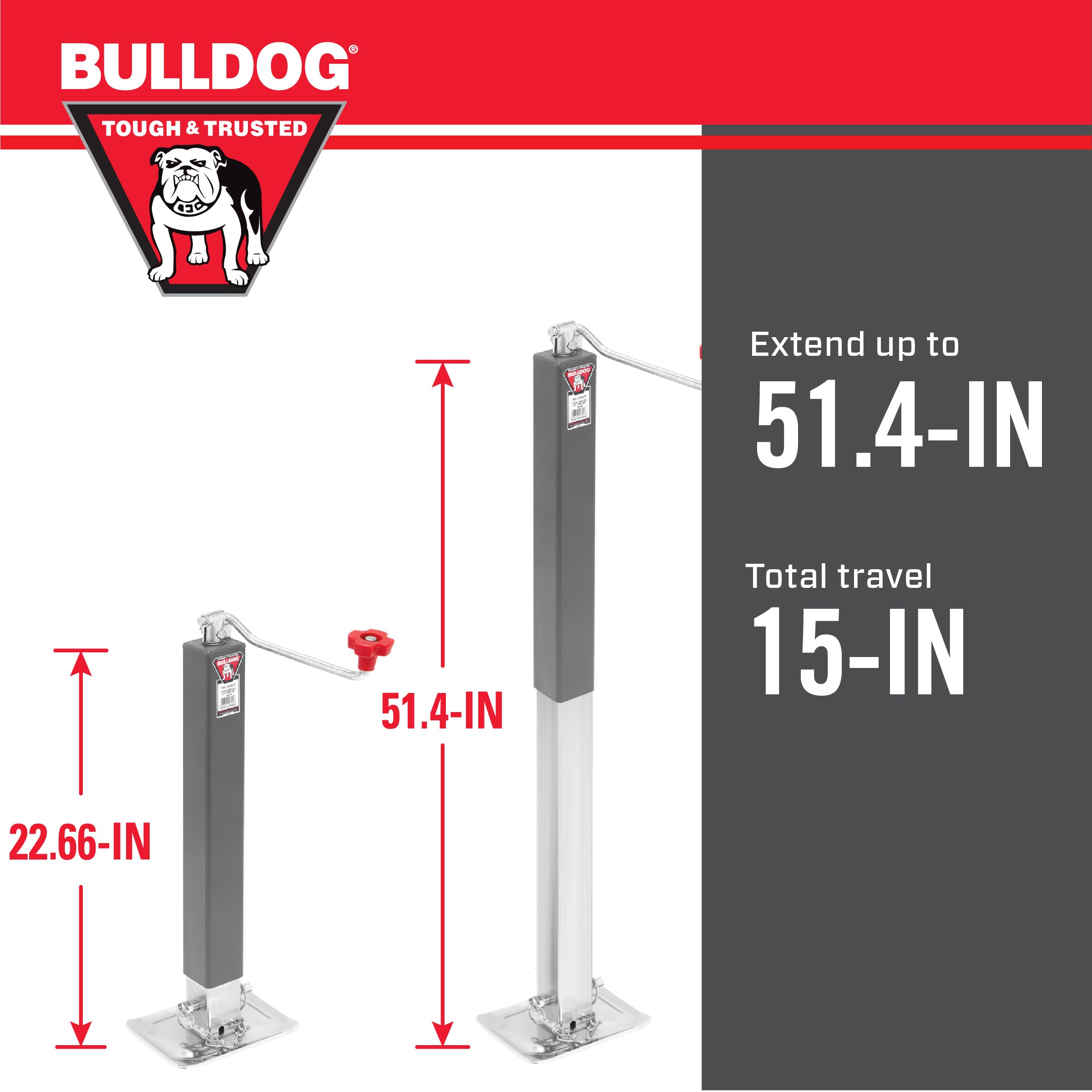 Amazon.com: Bulldog 190704 Square Trailer Jack, No Mount
