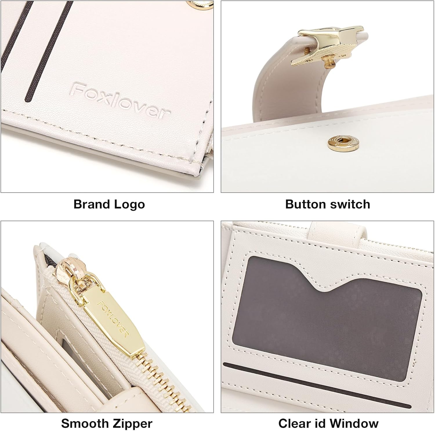 FOXLOVER Small Wallet for Women RFID Blocking Bifold Slim Credit Card Case image 4