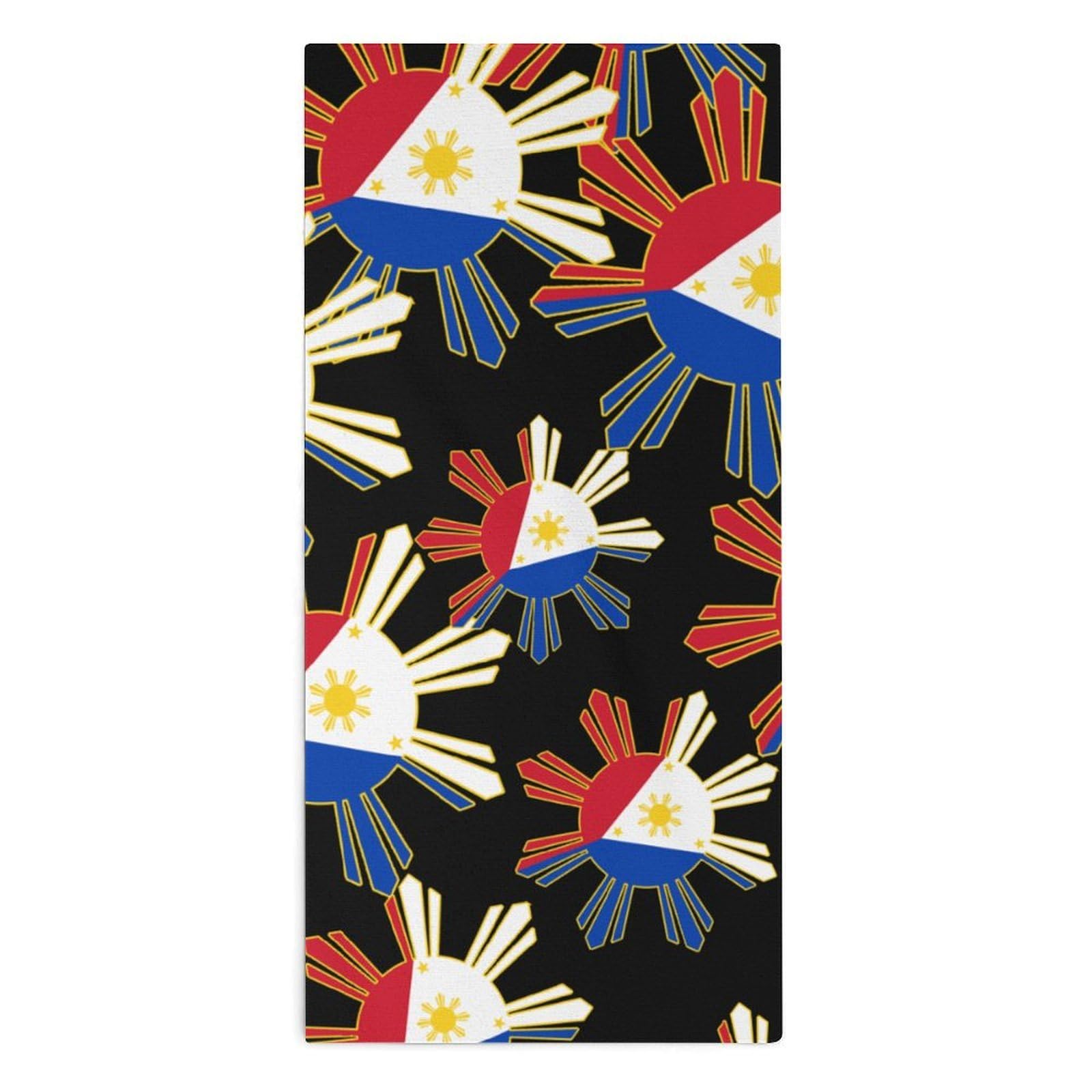 Filipino Flag Hand Towels Soft Face Towel Gym Bathroom Travel Hotel 13"x28"