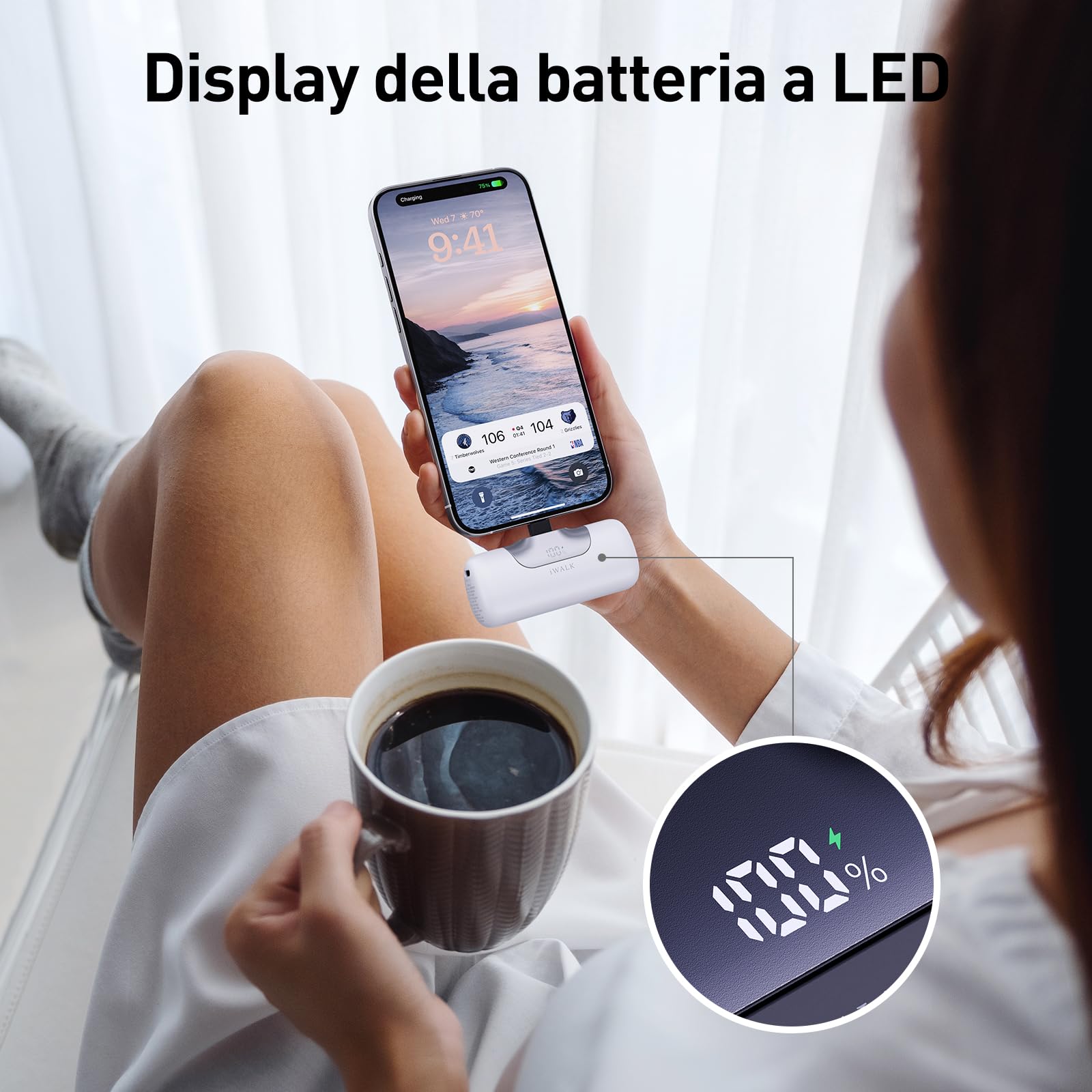 iWALK Power Bank Mini 5500mAh: Caricatore Portatile USB-C Compatto e Leggero, Ricarica Rapida 22,5W Compatibile con iPhone 16 Plus/16 Pro Max, iPad, Samsung Galaxy S24/S23, Android e Altri Dispositivi