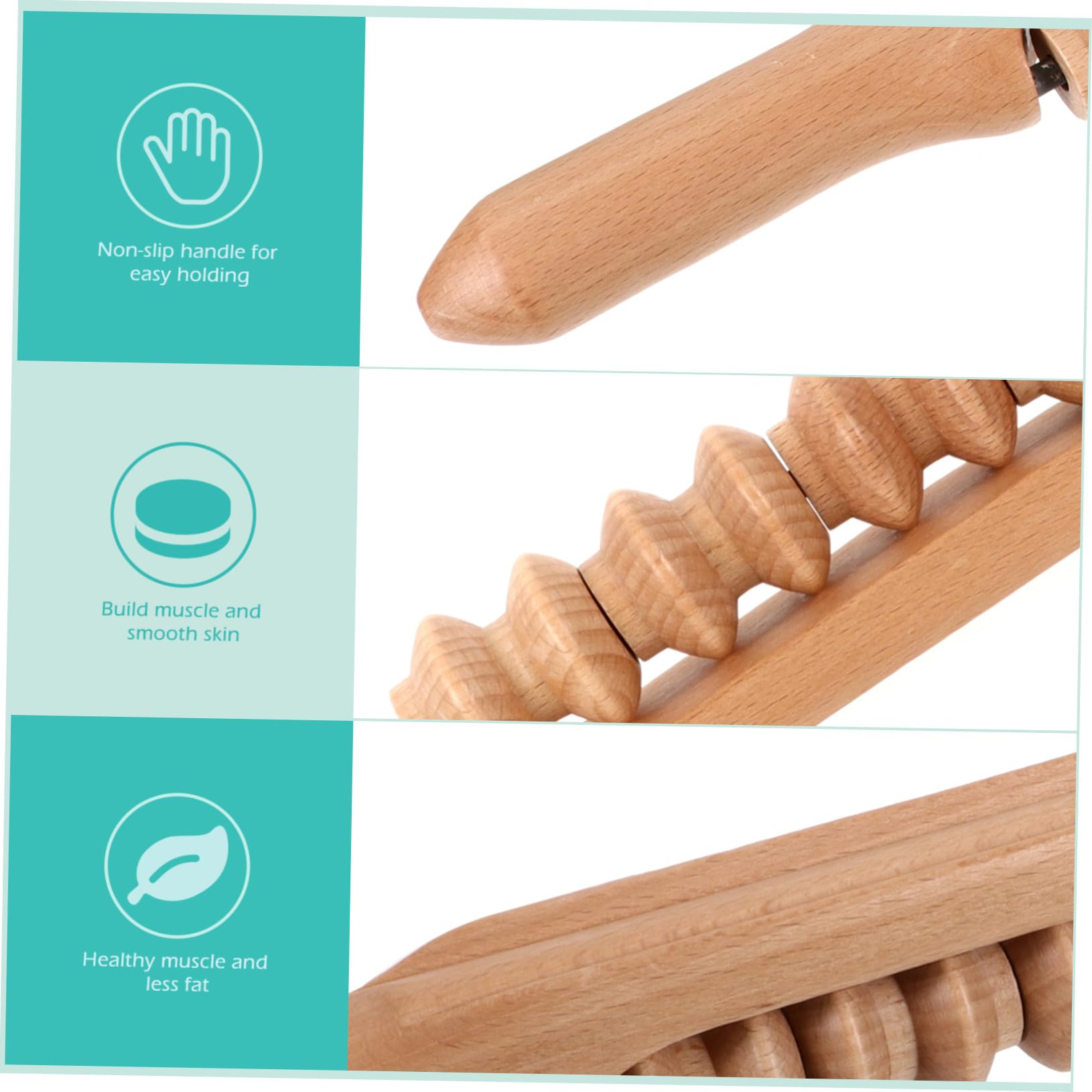 Rodillo de Masaje de Madera para Aumentar la Flexibilidad y Reducir la Fatiga, Herramienta para Hombros y Piel, Adecuado para Deportistas y Atletas